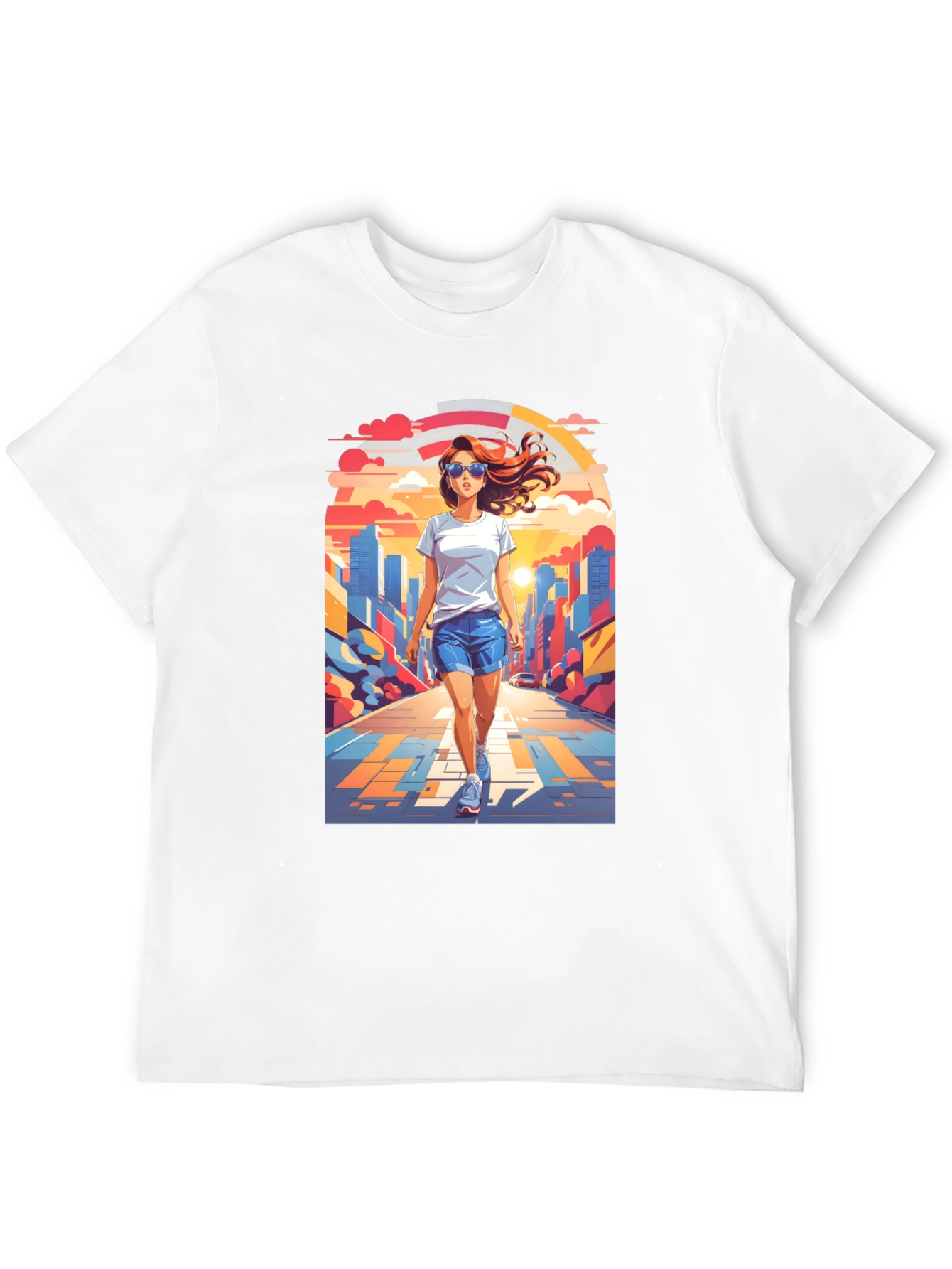 Trendy Graphic Tee: Walk in the City