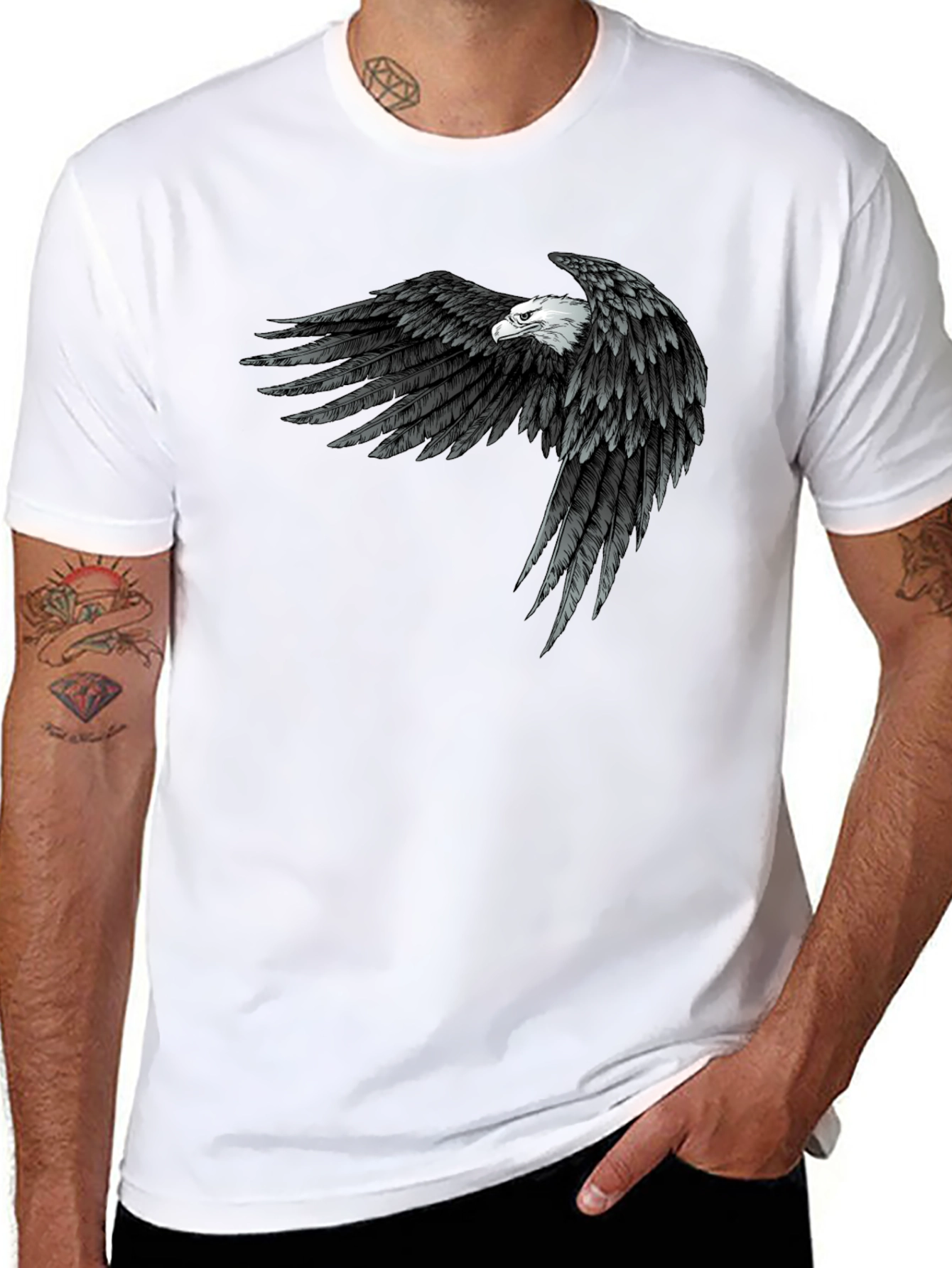 Eagle Wings Graphic Black T-Shirt