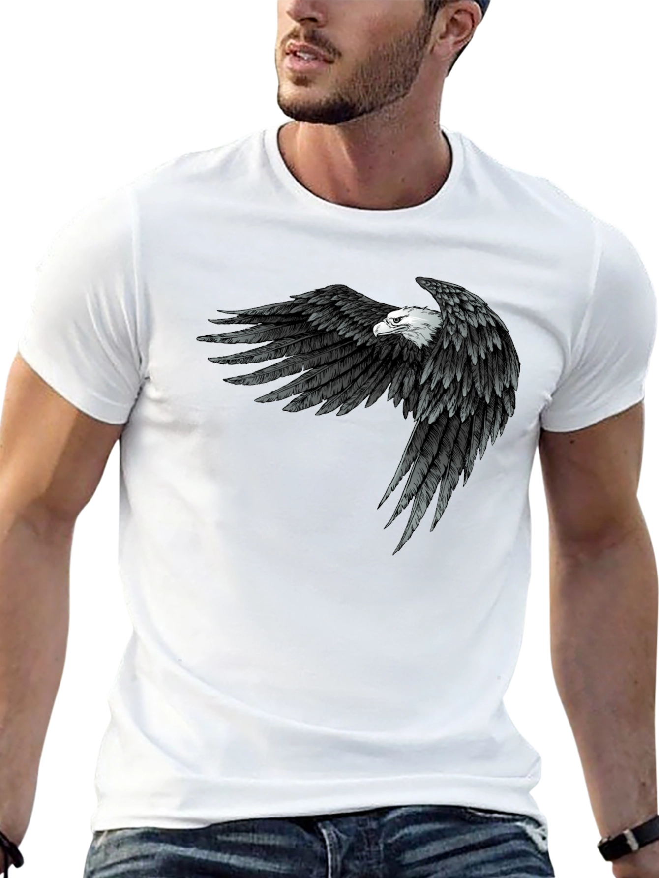 Eagle Wings Graphic Black T-Shirt