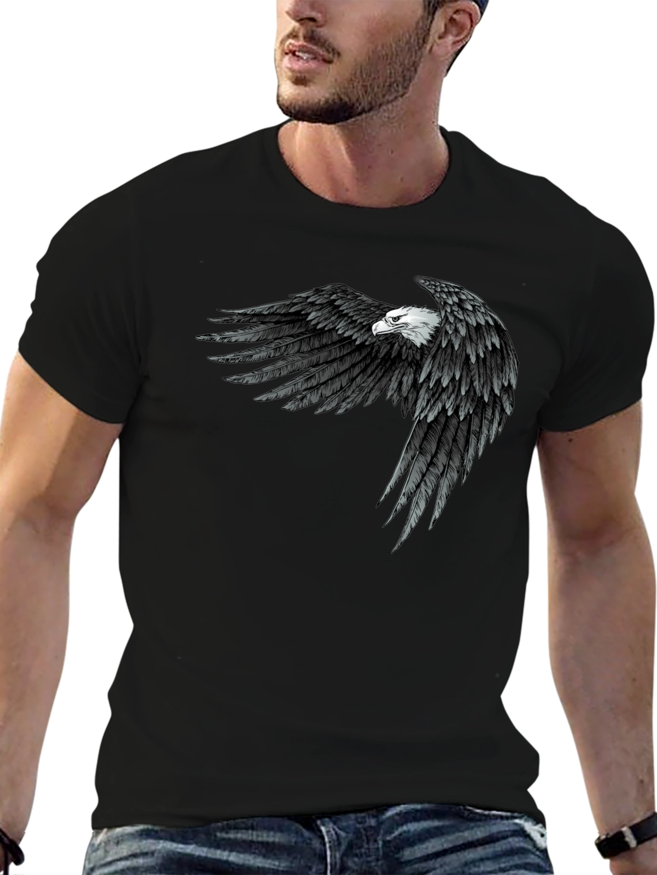 Eagle Wings Graphic Black T-Shirt