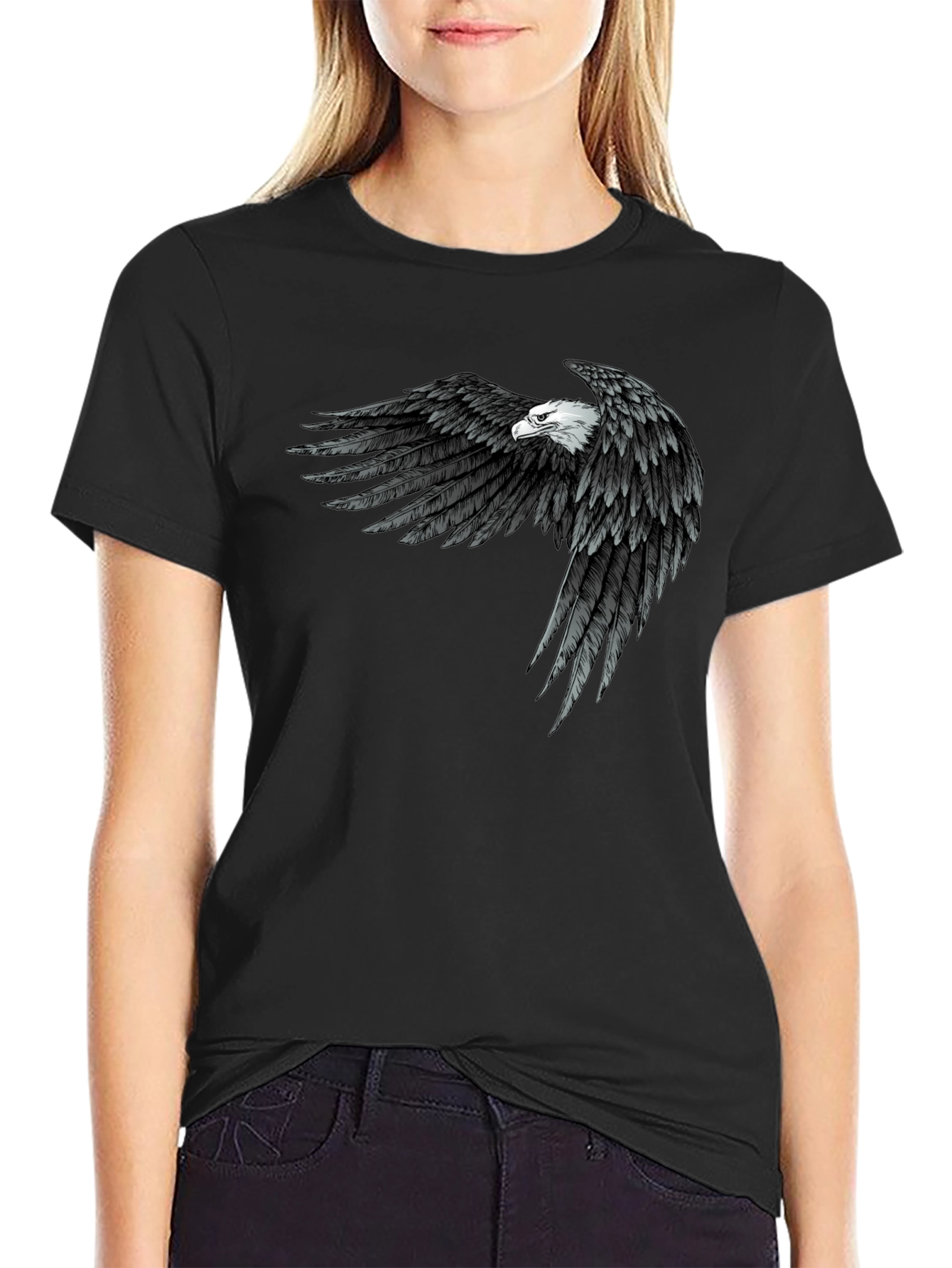 Eagle Wings Graphic Black T-Shirt