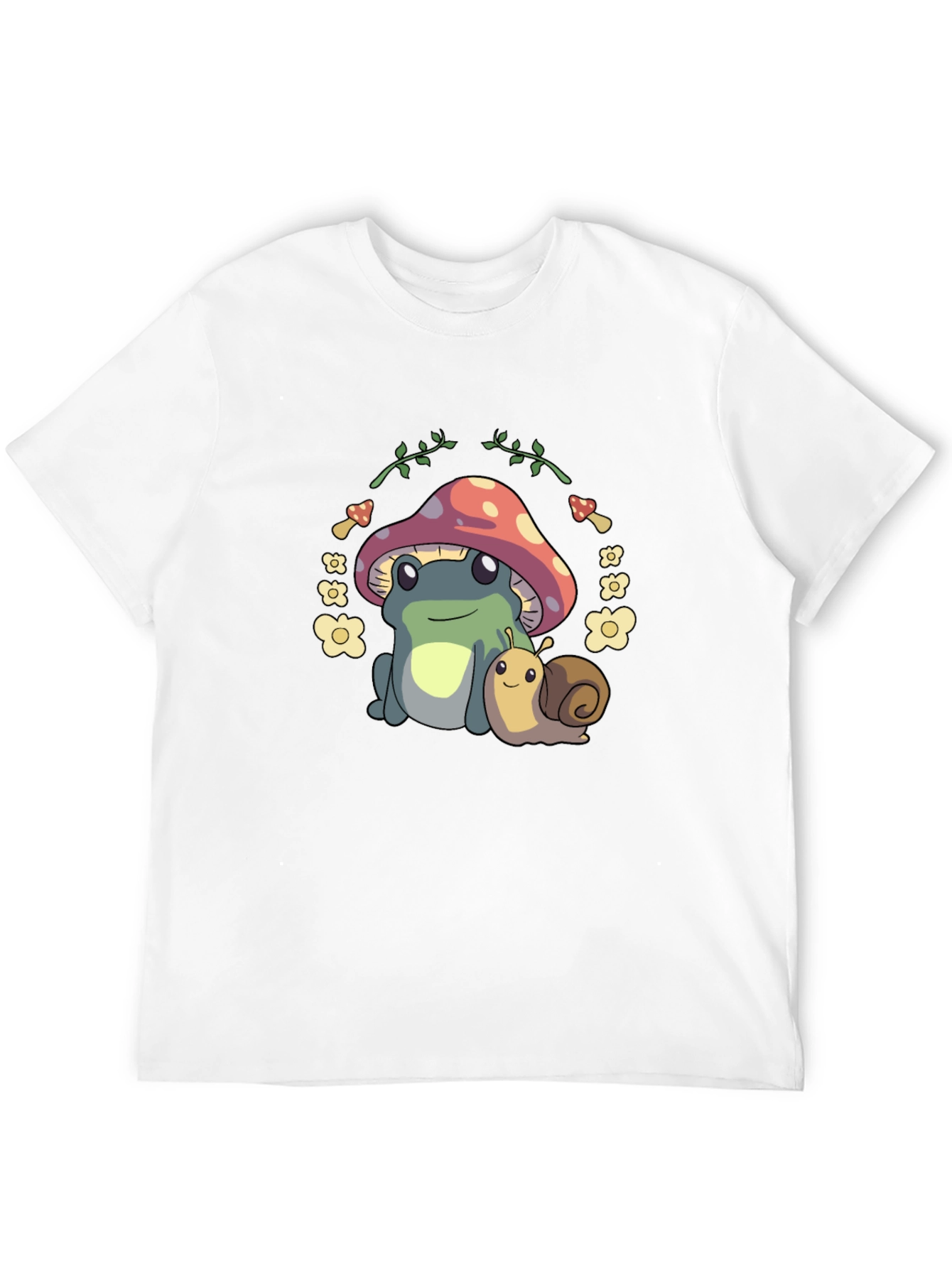 Cute Frog & Snail Mushroom T-Shirt - Unique Design