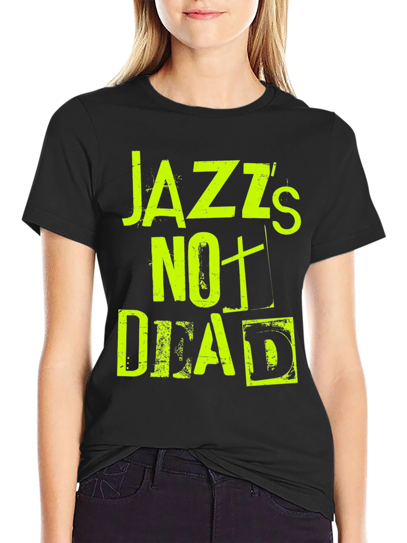Jazzs Not Dead Graphic Tee - Black Cotton T-Shirt