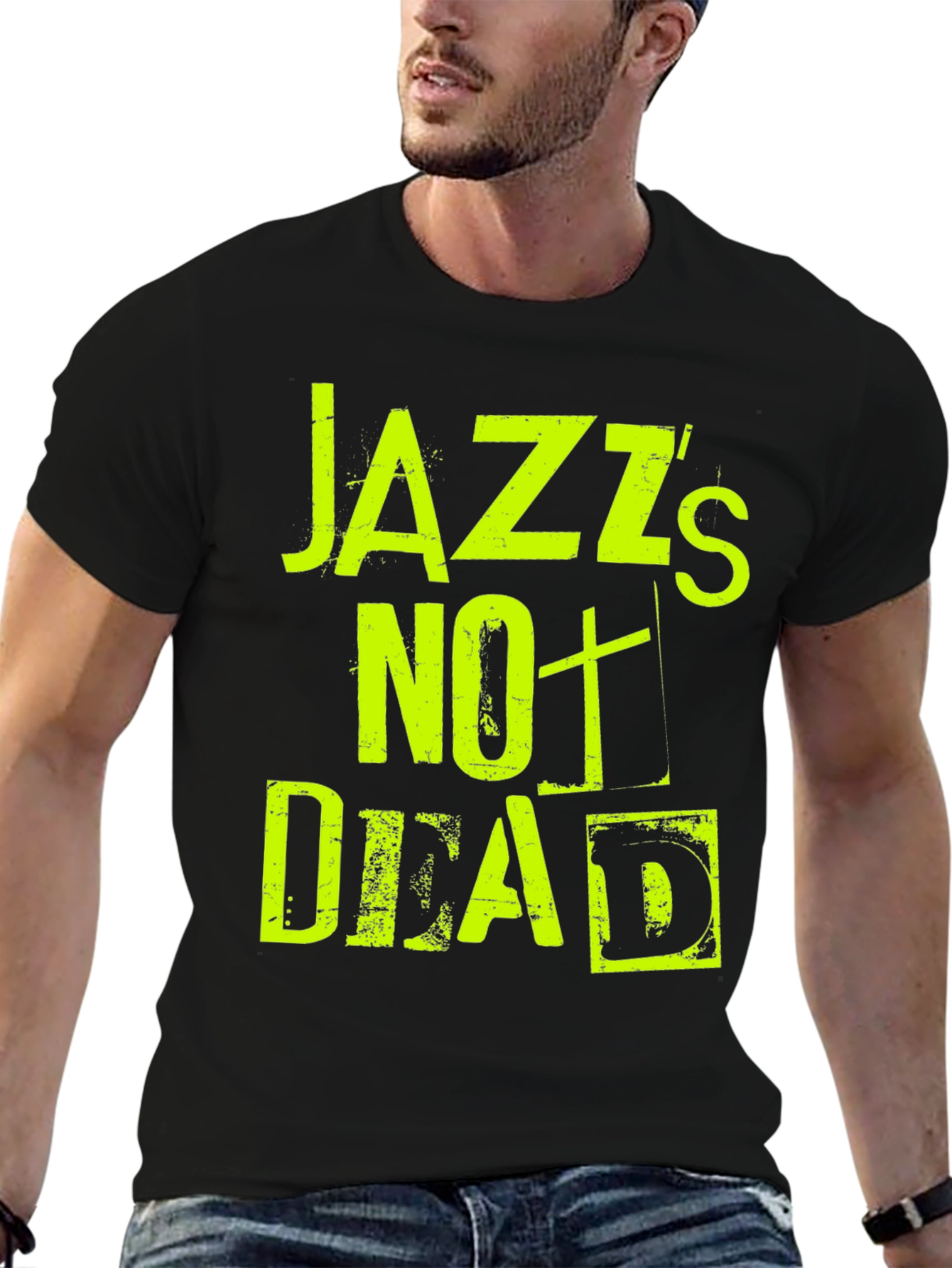 Jazzs Not Dead Graphic Tee - Black Cotton T-Shirt