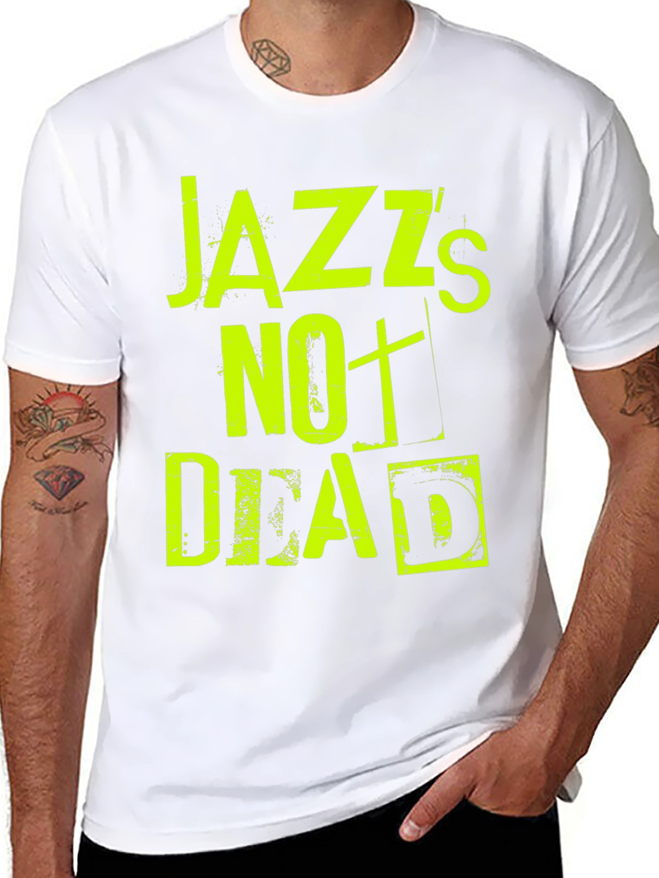Jazzs Not Dead Graphic Tee - Black Cotton T-Shirt