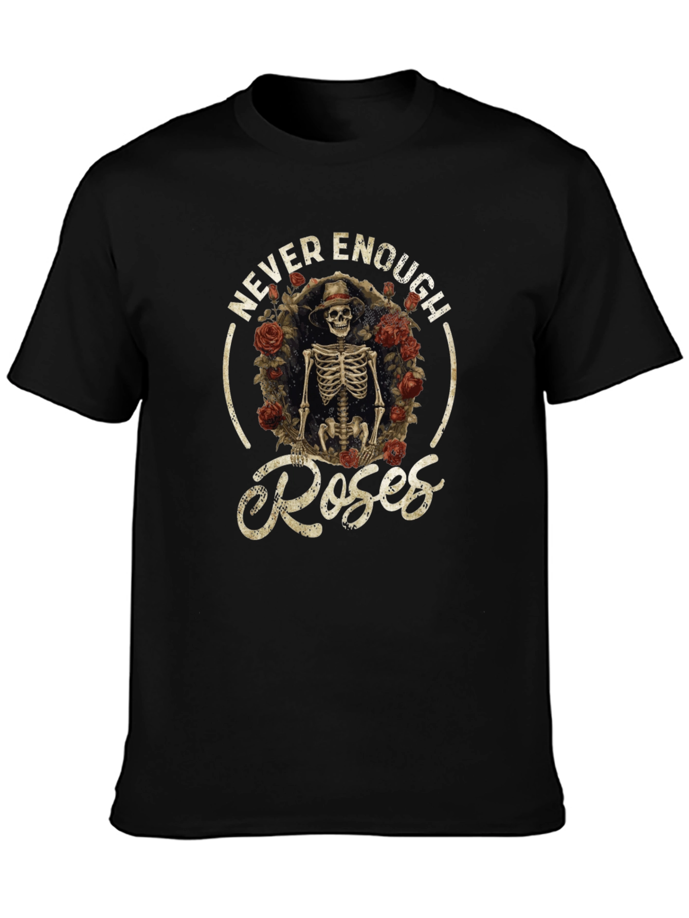 Never Enough Roses Skeleton Graphic Tee