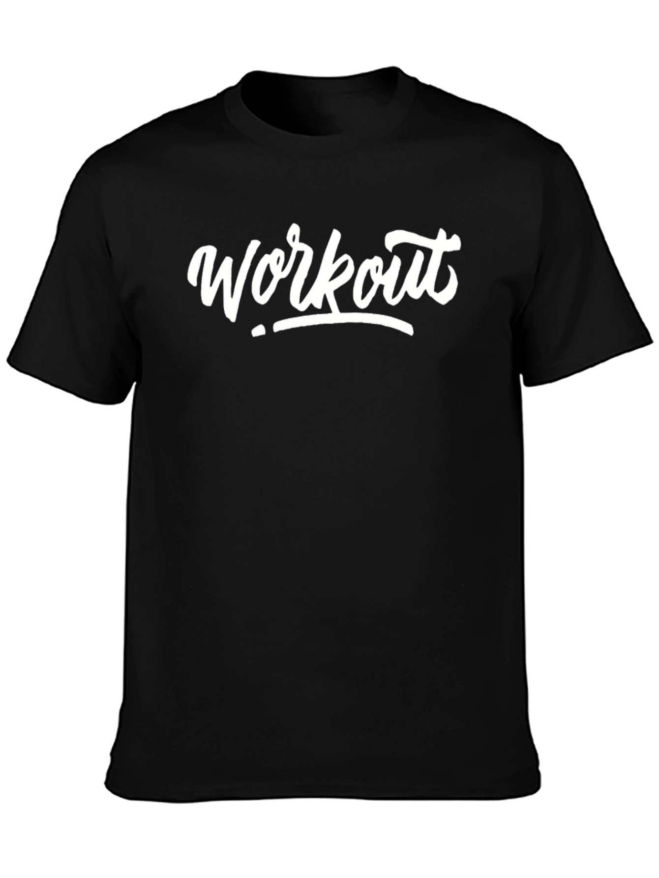 Workout Graphic Tee - Black Cotton Blend Shirt