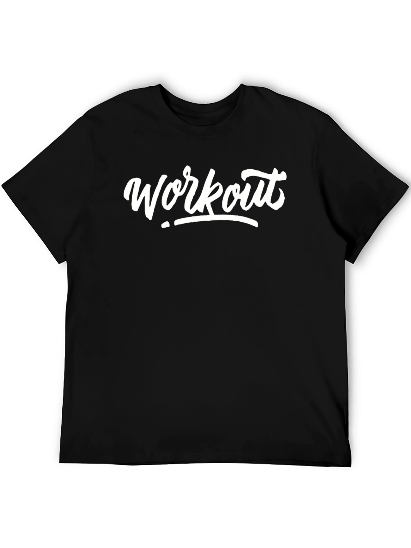 Workout Graphic Tee - Black Cotton Blend Shirt