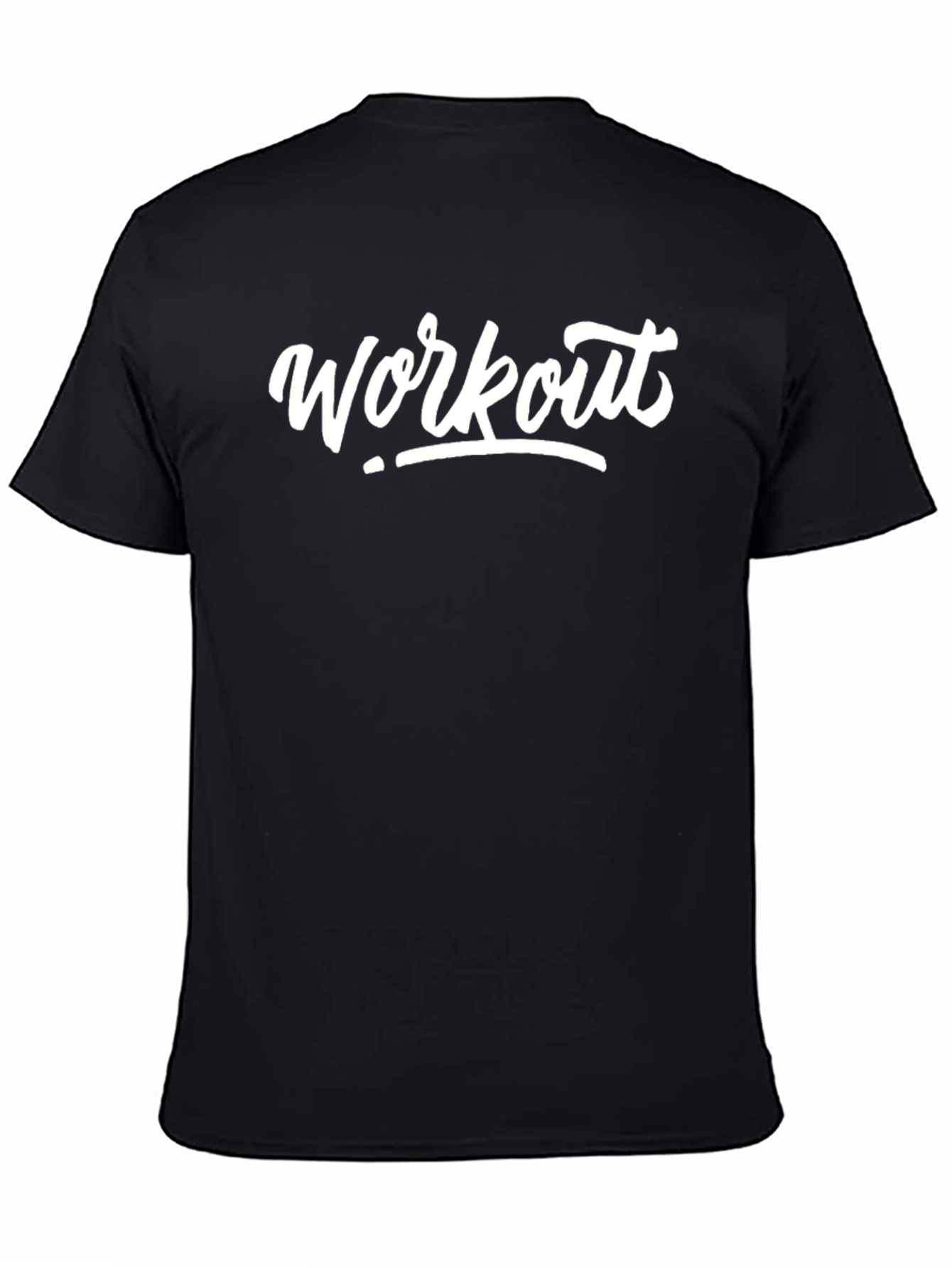 Workout Graphic Tee - Black Cotton Blend Shirt