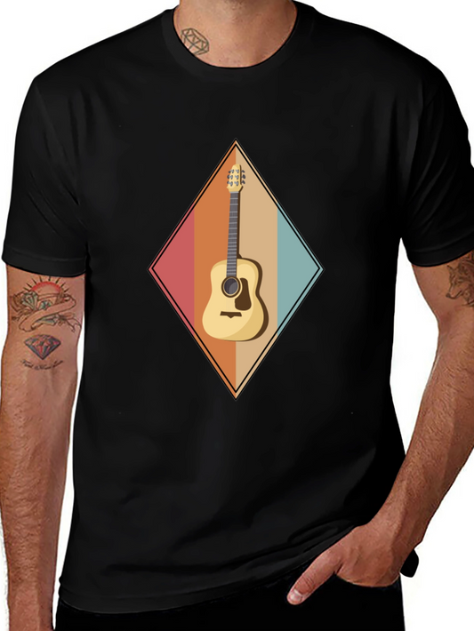 Retro Guitar Graphic Tee - Vintage Music T-Shirt