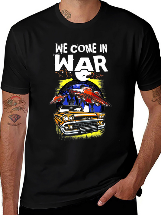 We Come in War UFO Car Graphic T-Shirt