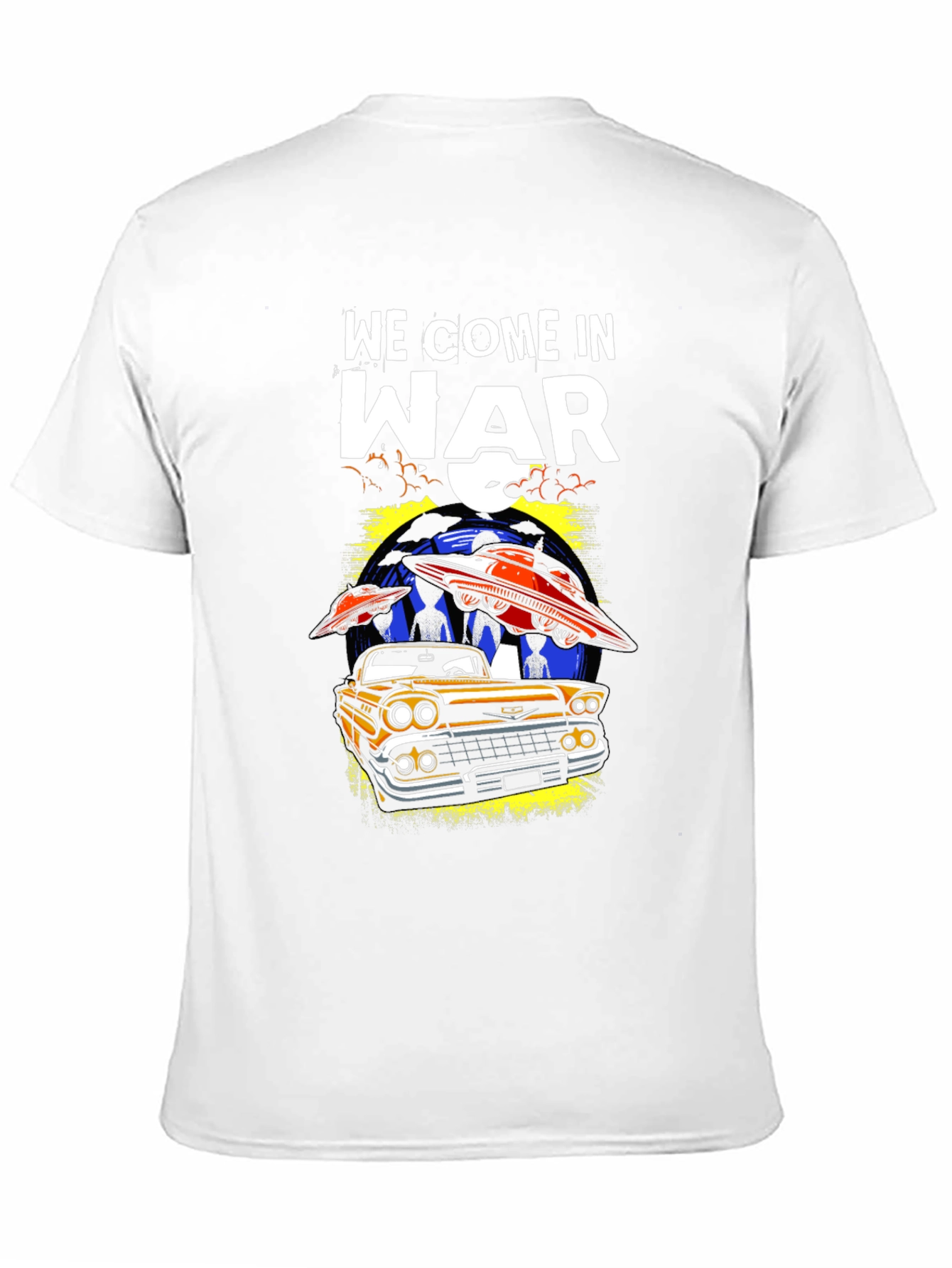 We Come in War UFO Car Graphic T-Shirt