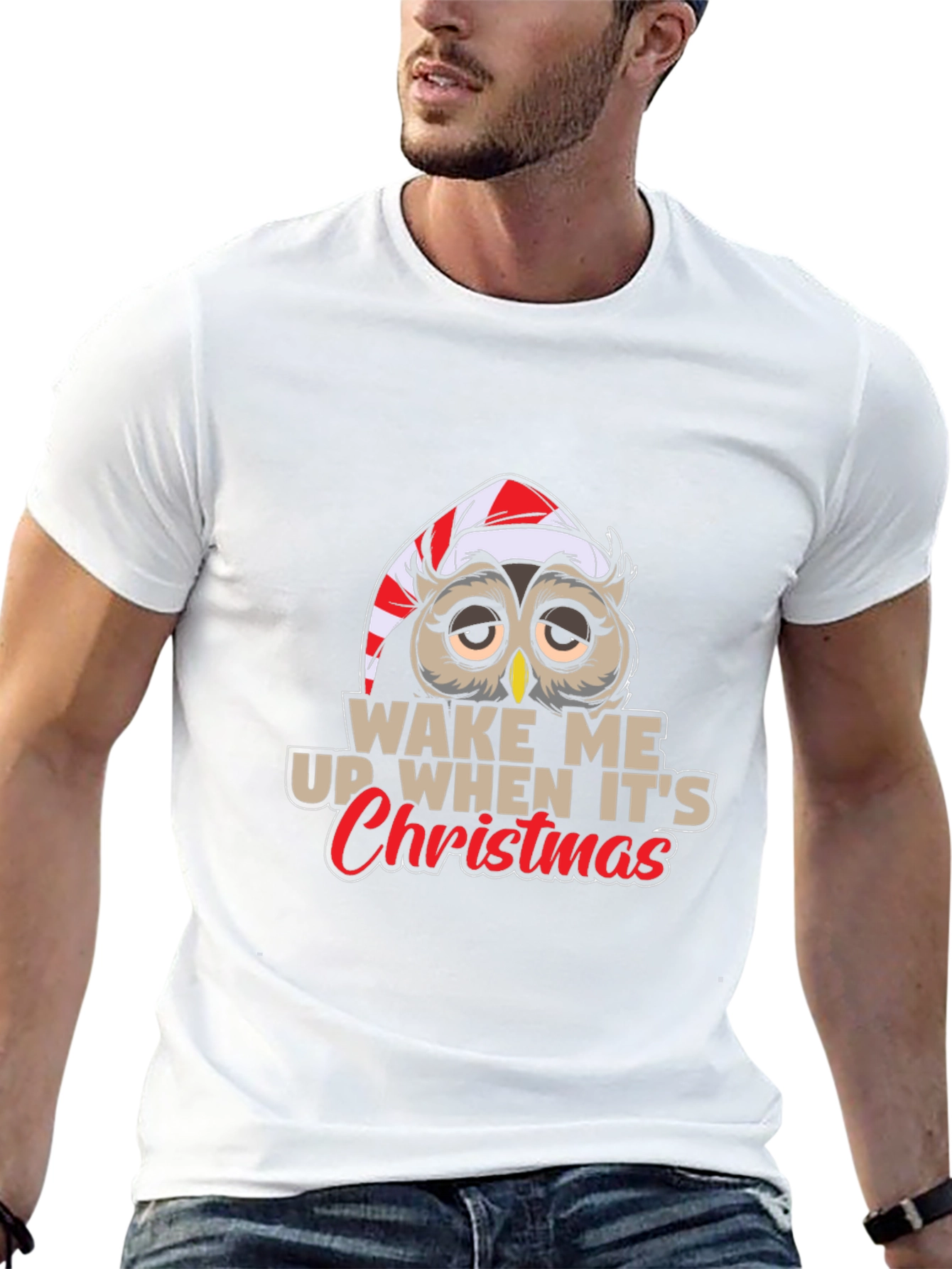 Wake Me Up When Its Christmas Owl T-Shirt