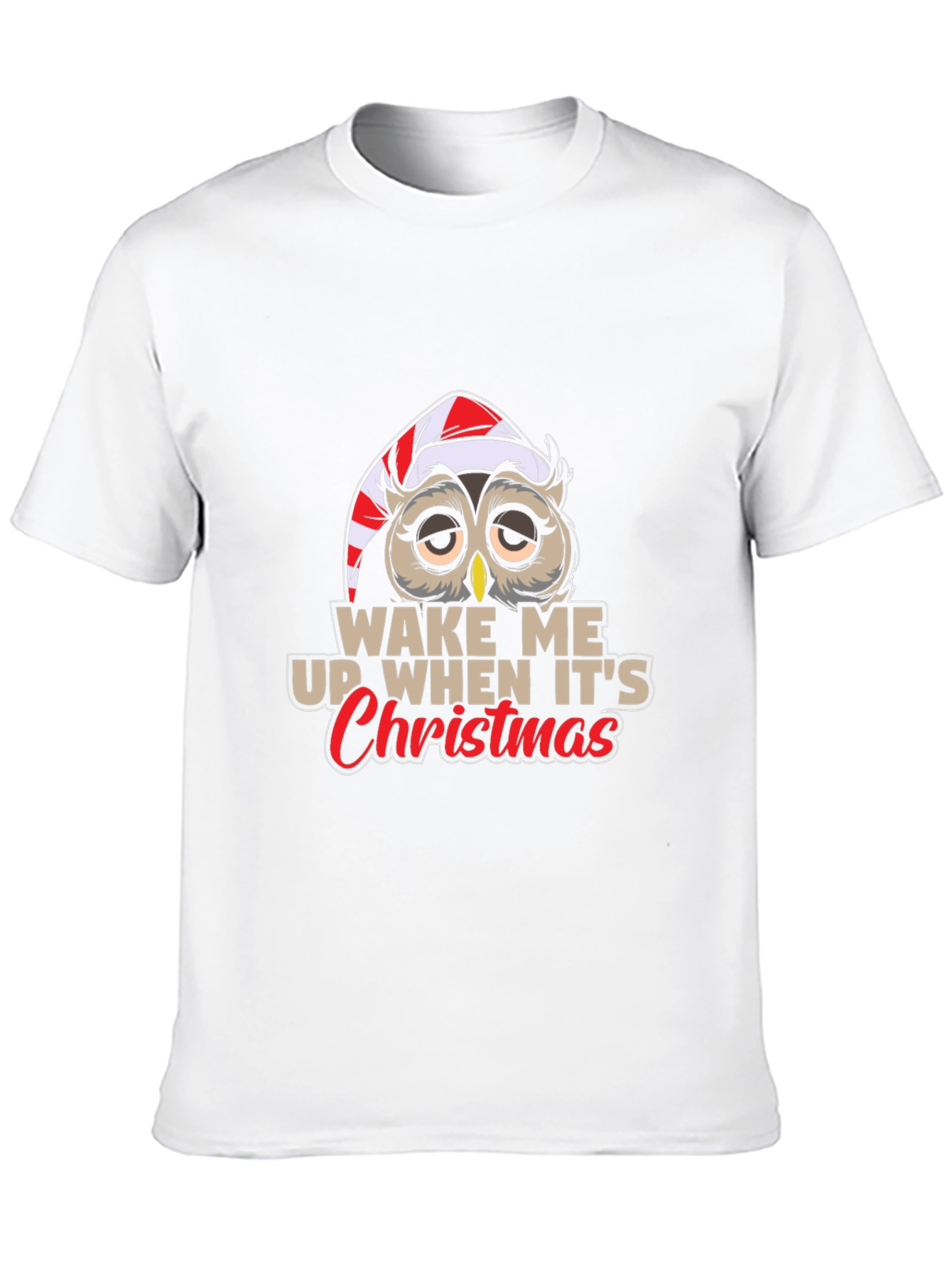 Wake Me Up When Its Christmas Owl T-Shirt
