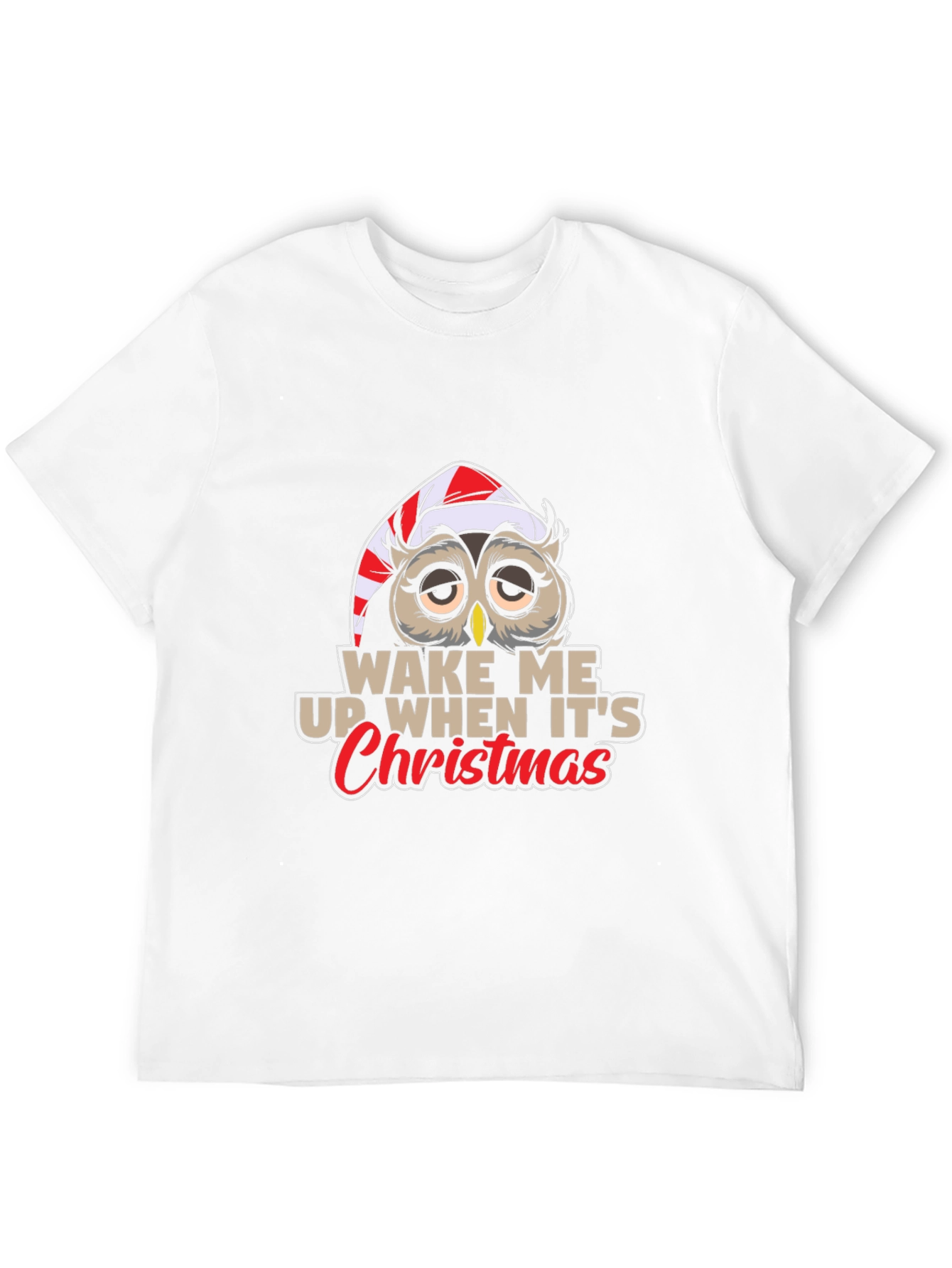 Wake Me Up When Its Christmas Owl T-Shirt