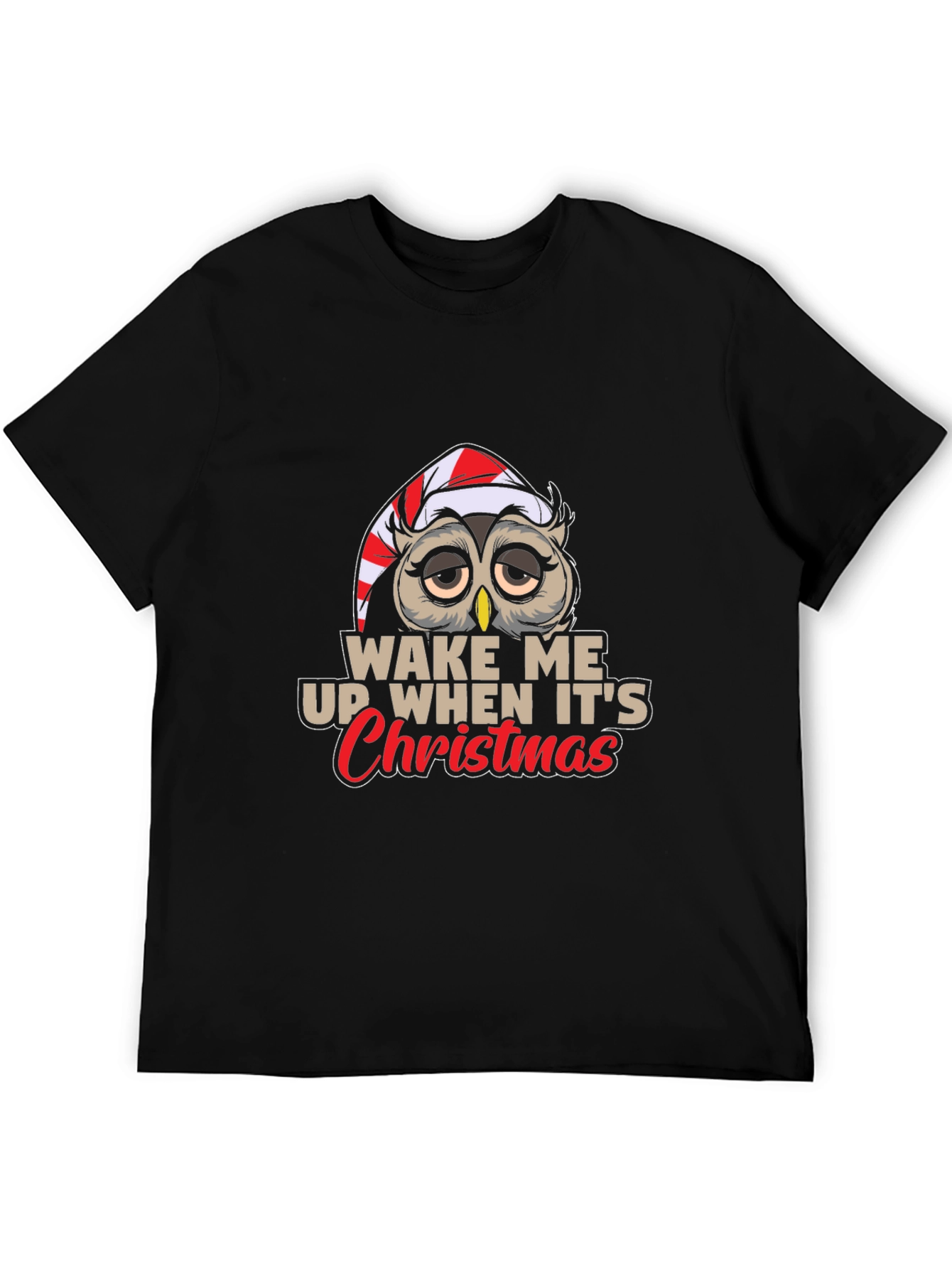 Wake Me Up When Its Christmas Owl T-Shirt