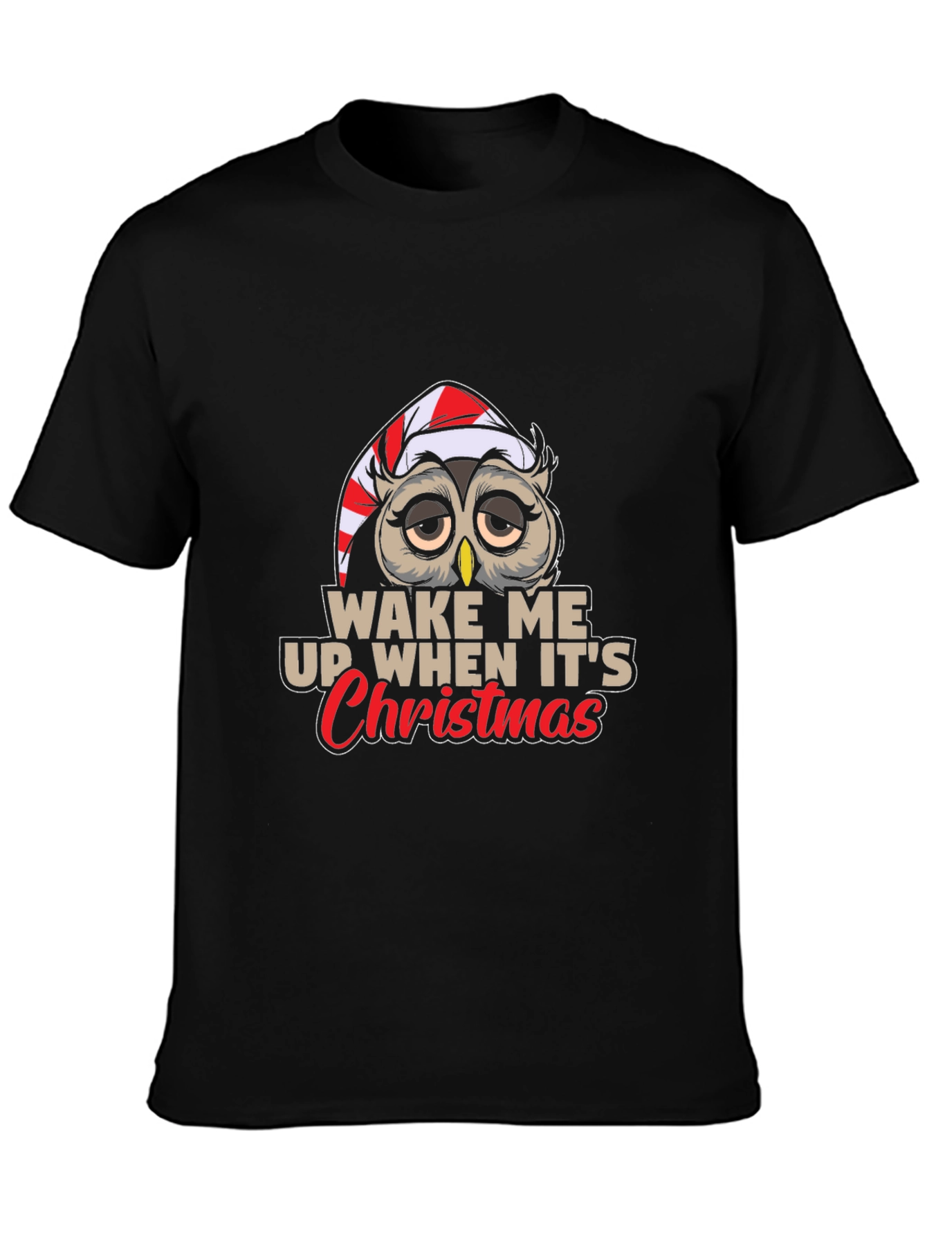 Wake Me Up When Its Christmas Owl T-Shirt