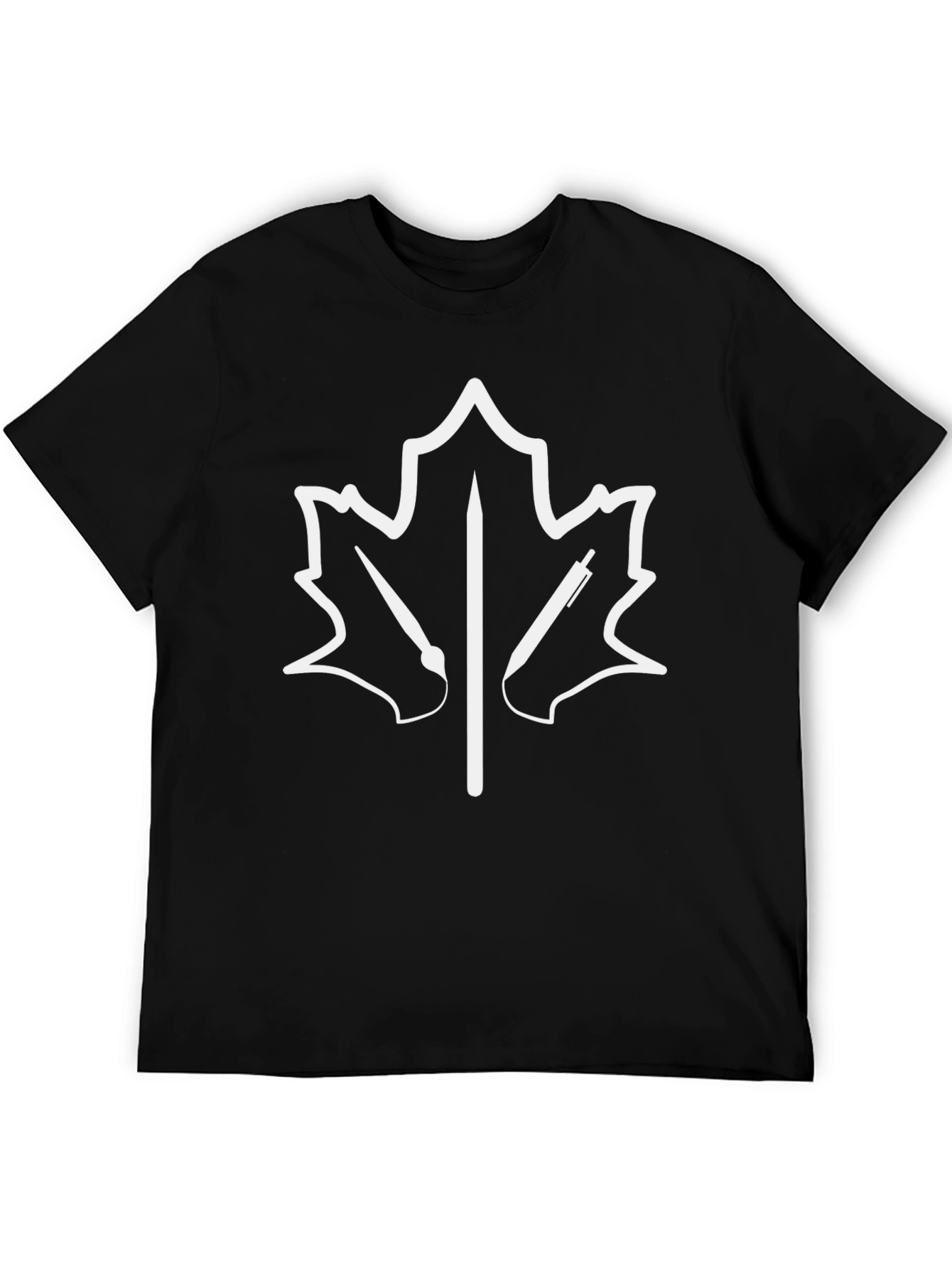 Artists Maple Leaf Graphic Tee - Black Cotton