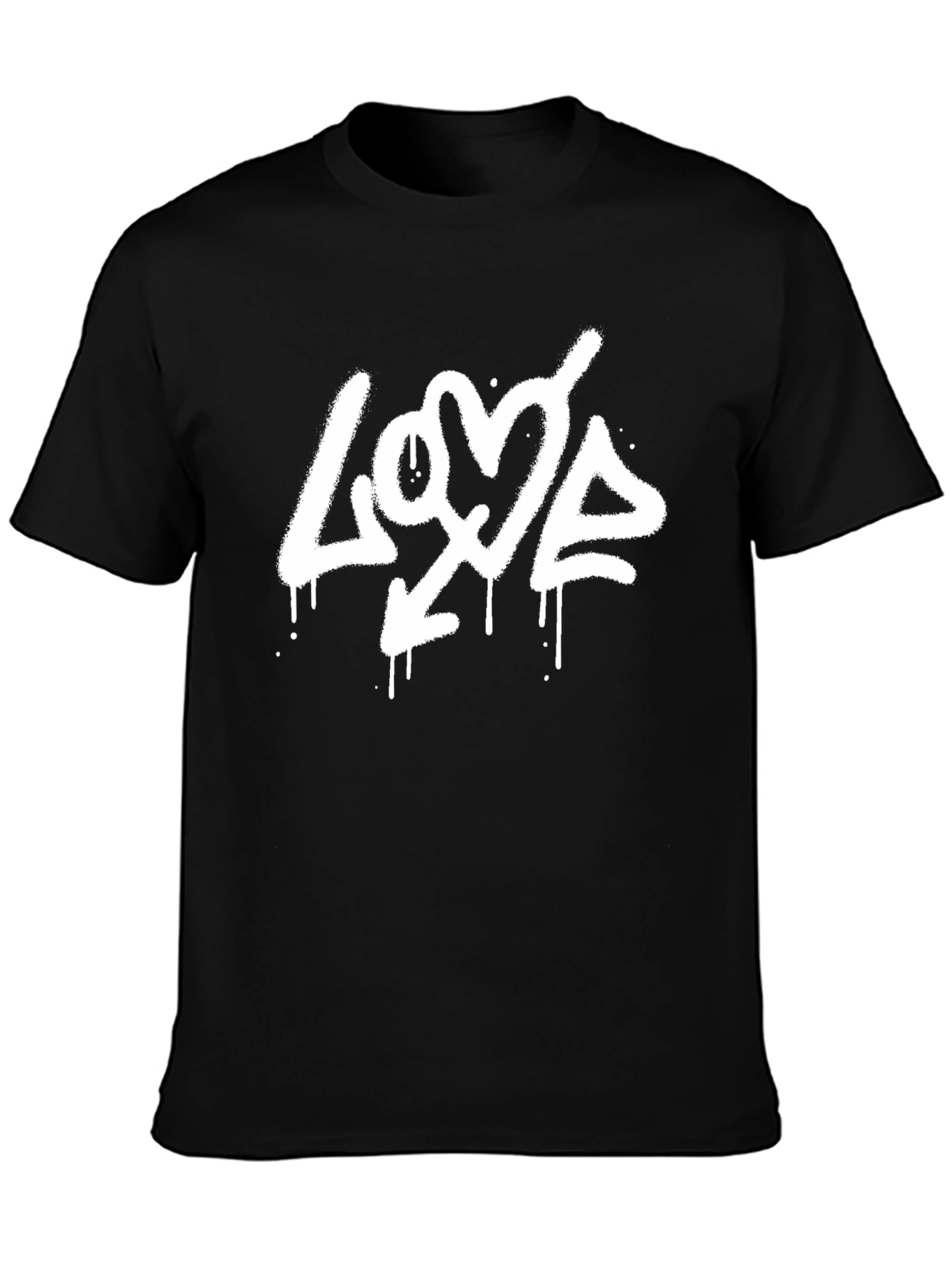 Love Graffiti Style Black T-Shirt