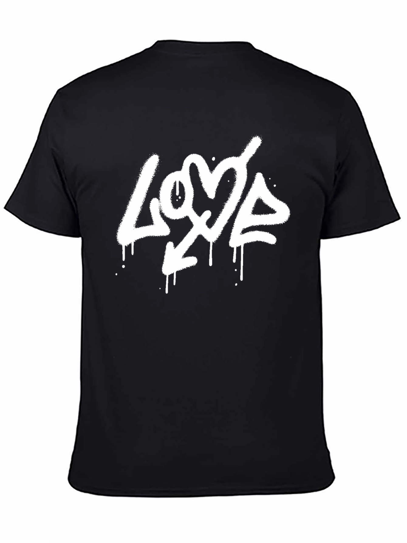 Love Graffiti Style Black T-Shirt