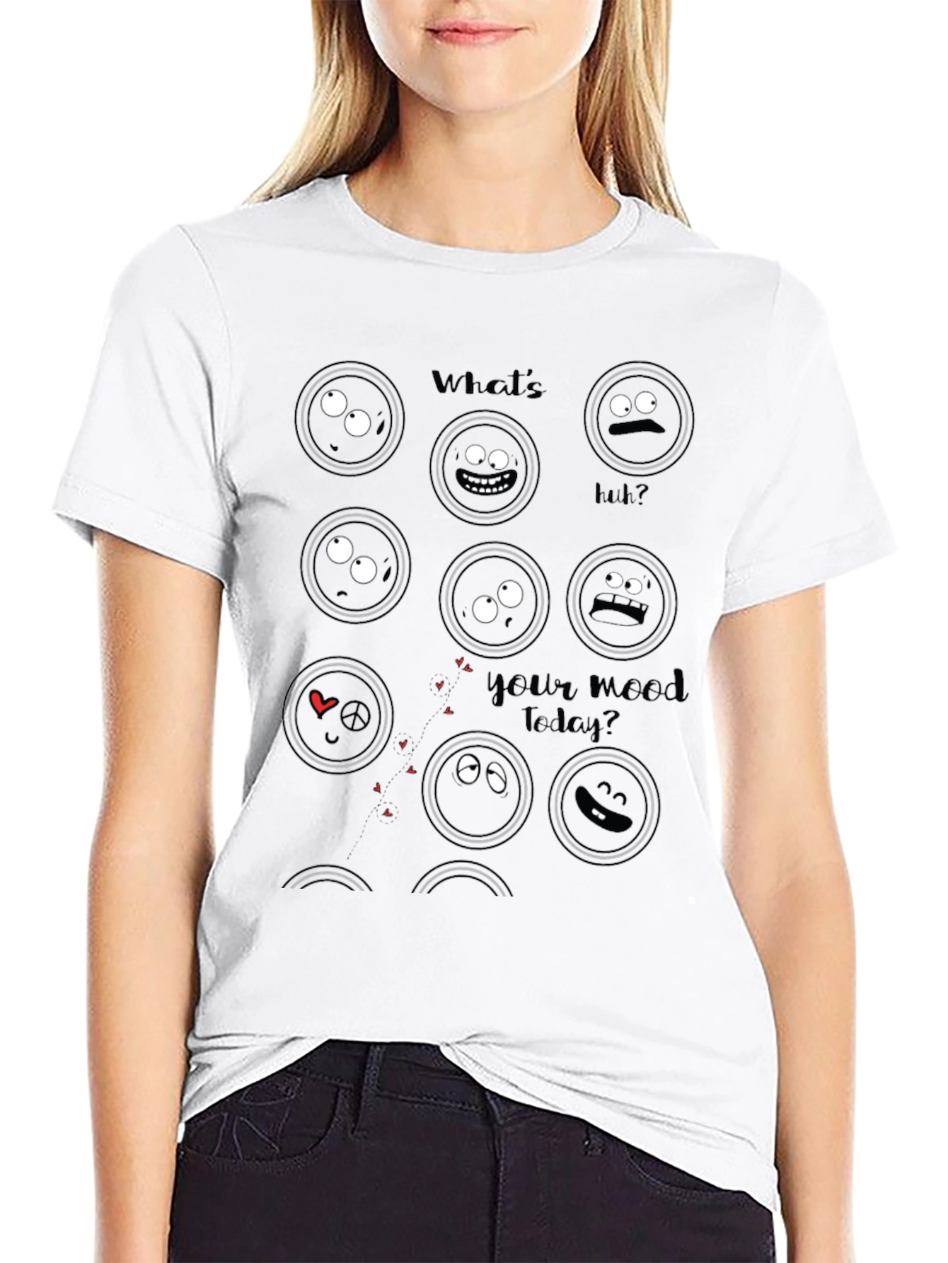 Mood Graphic Print Black T-Shirt