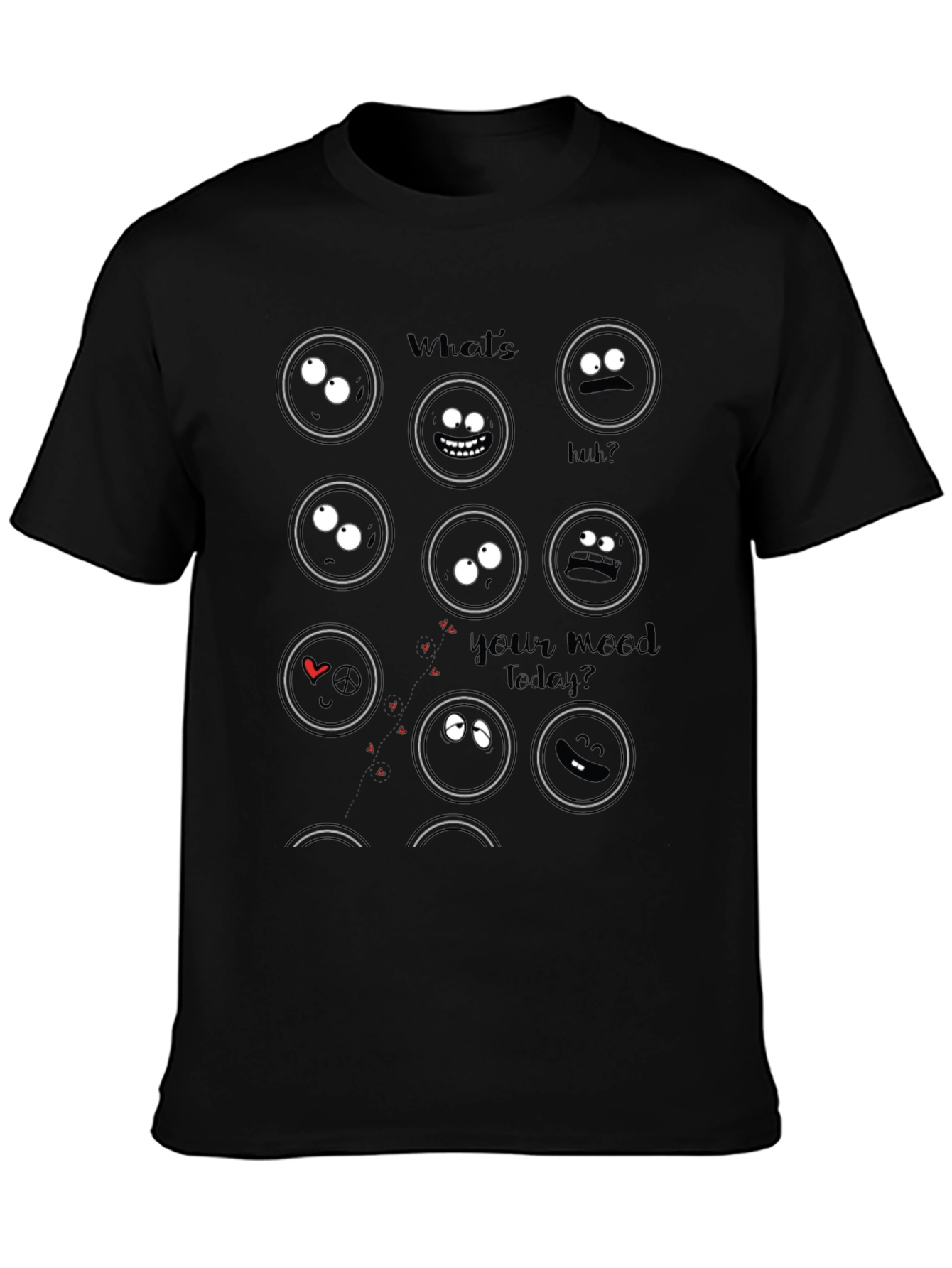 Mood Graphic Print Black T-Shirt