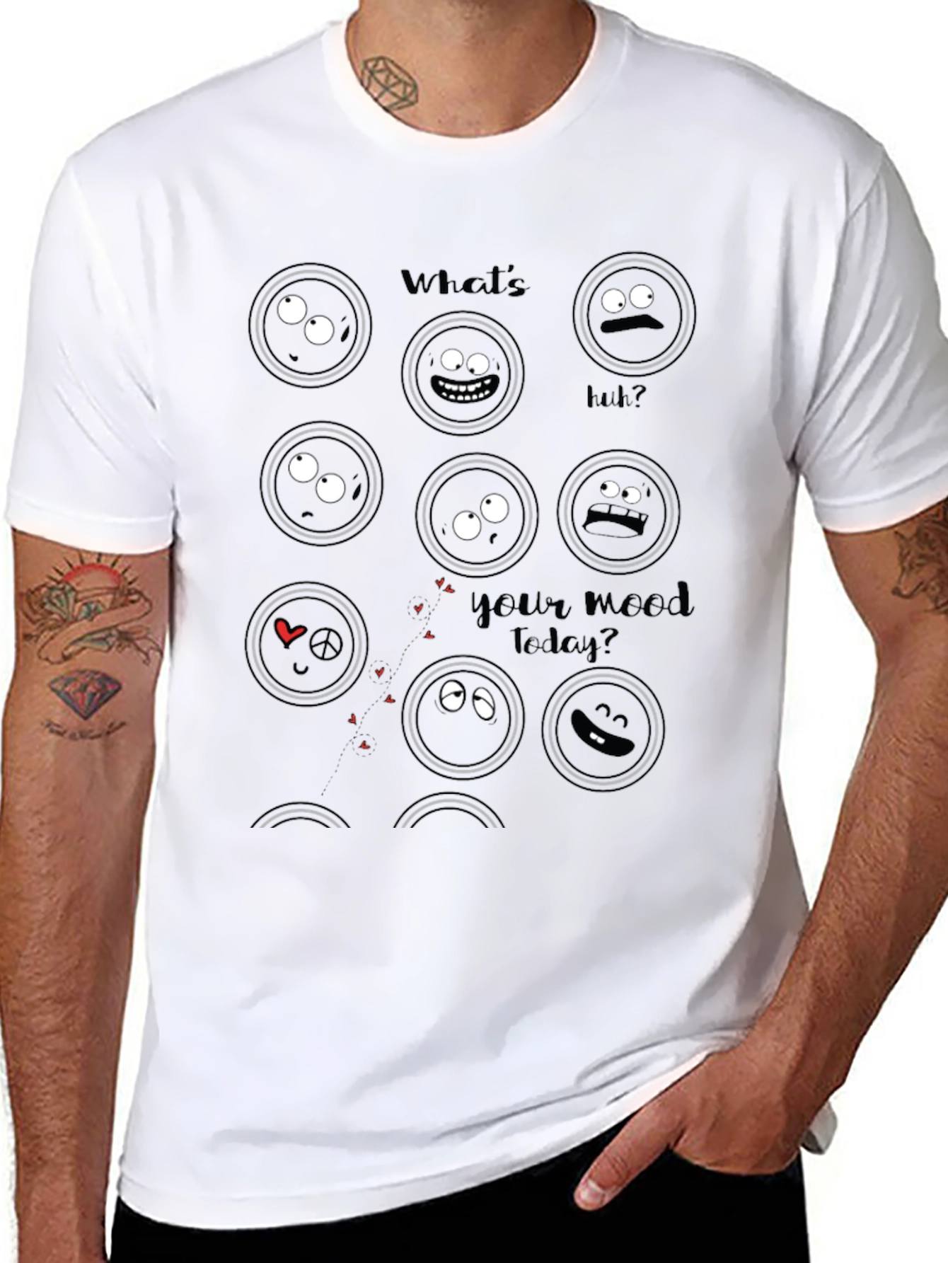 Mood Graphic Print Black T-Shirt