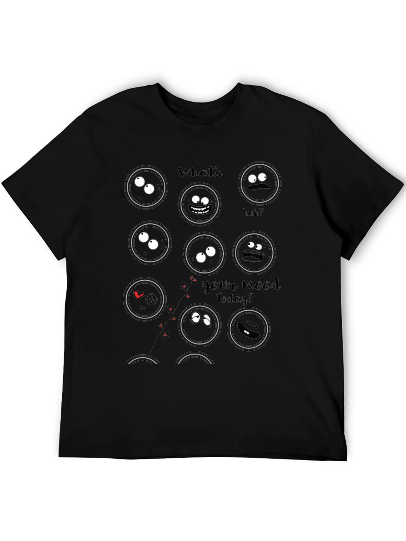 Mood Graphic Print Black T-Shirt