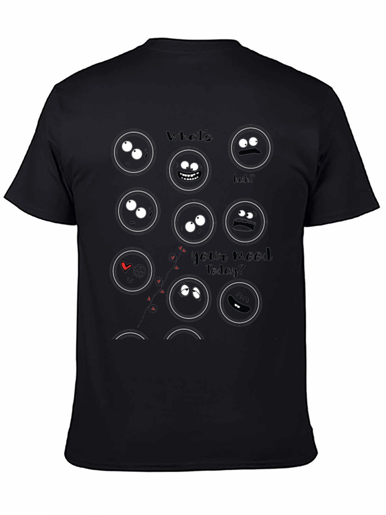 Mood Graphic Print Black T-Shirt