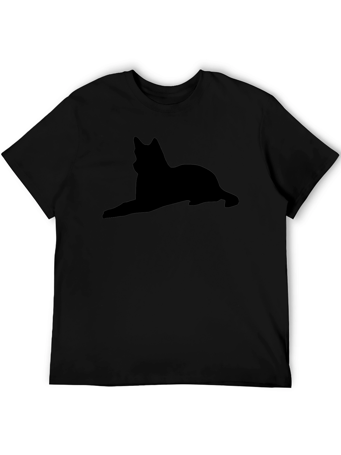 Black Dog Silhouette Graphic Tee - Unisex Casual