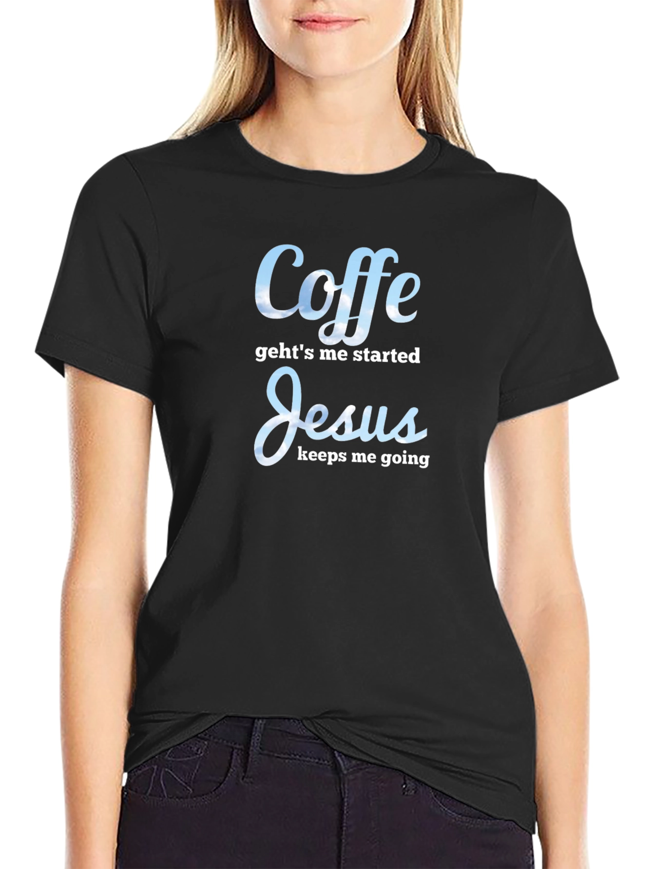 Coffee & Jesus Graphic Tee - Soft Black T-Shirt