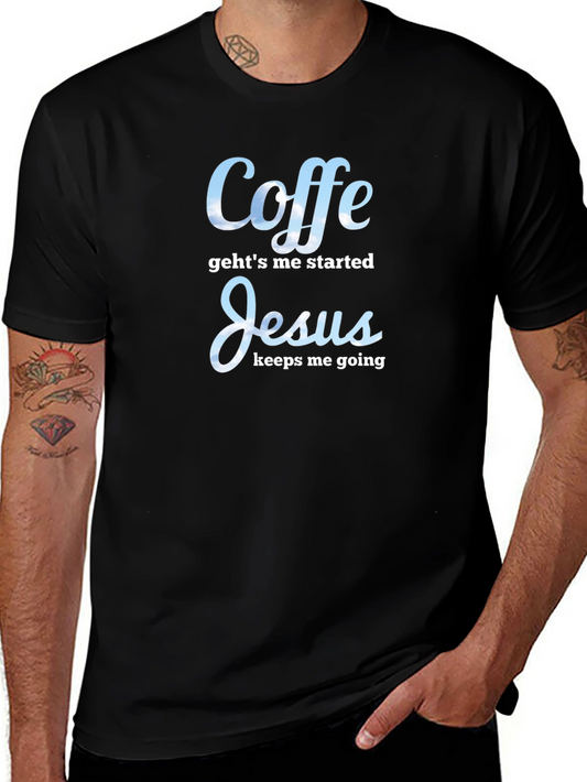 Coffee & Jesus Graphic Tee - Soft Black T-Shirt
