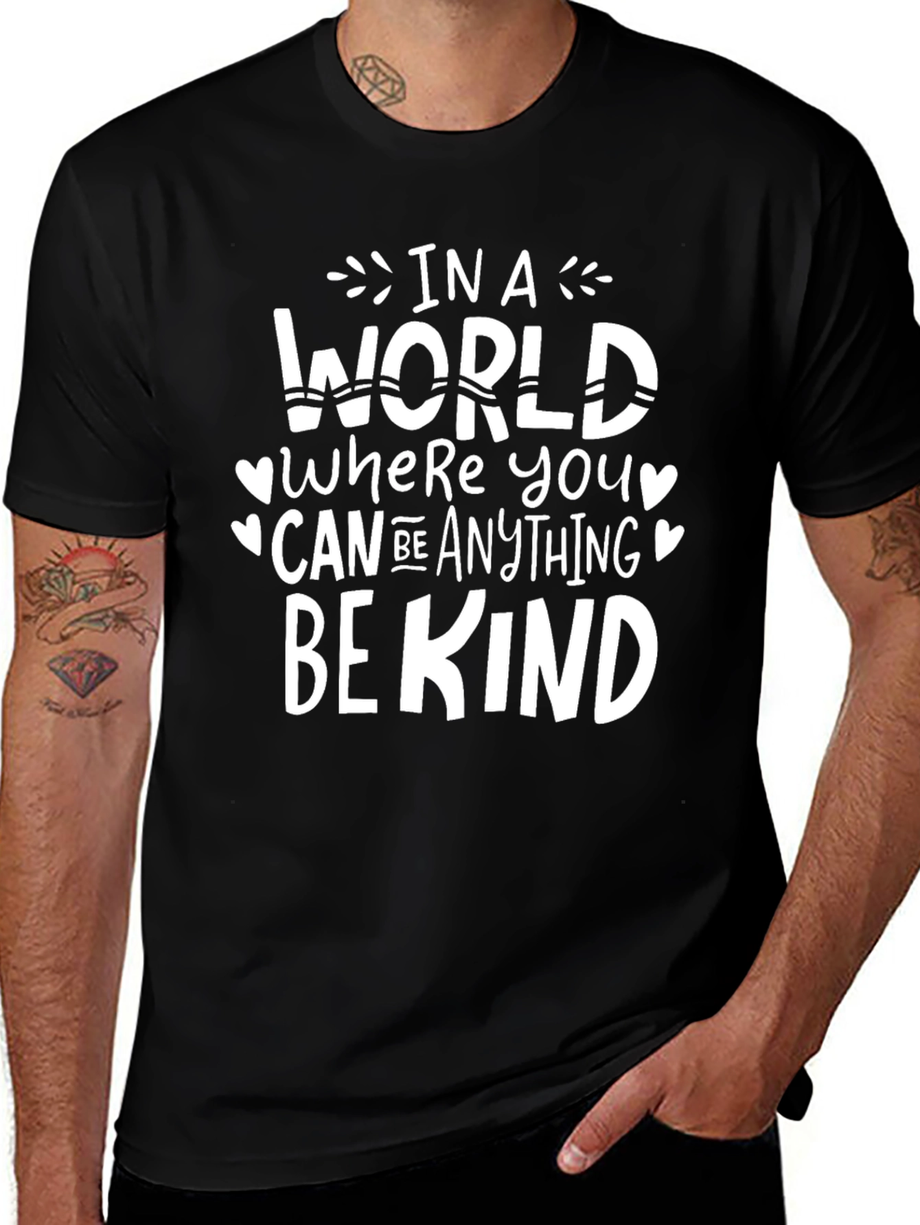 Be Kind Graphic Tee - Unisex Black Cotton T-Shirt
