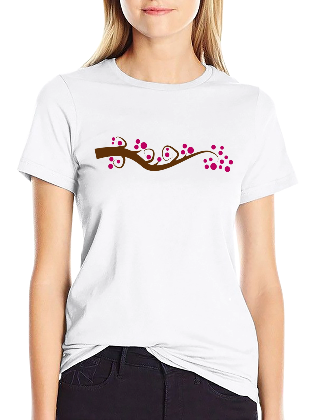 Floral Branch Graphic T-Shirt - Stylish Casual Wear