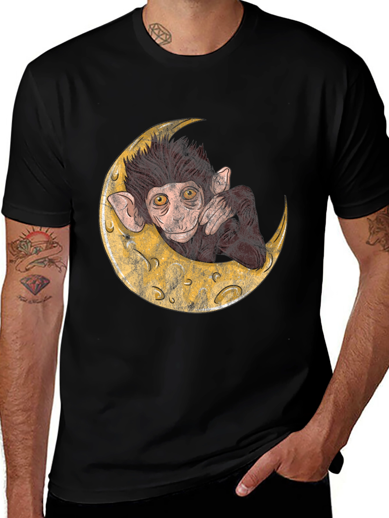 Monkey on the Moon Graphic T-Shirt