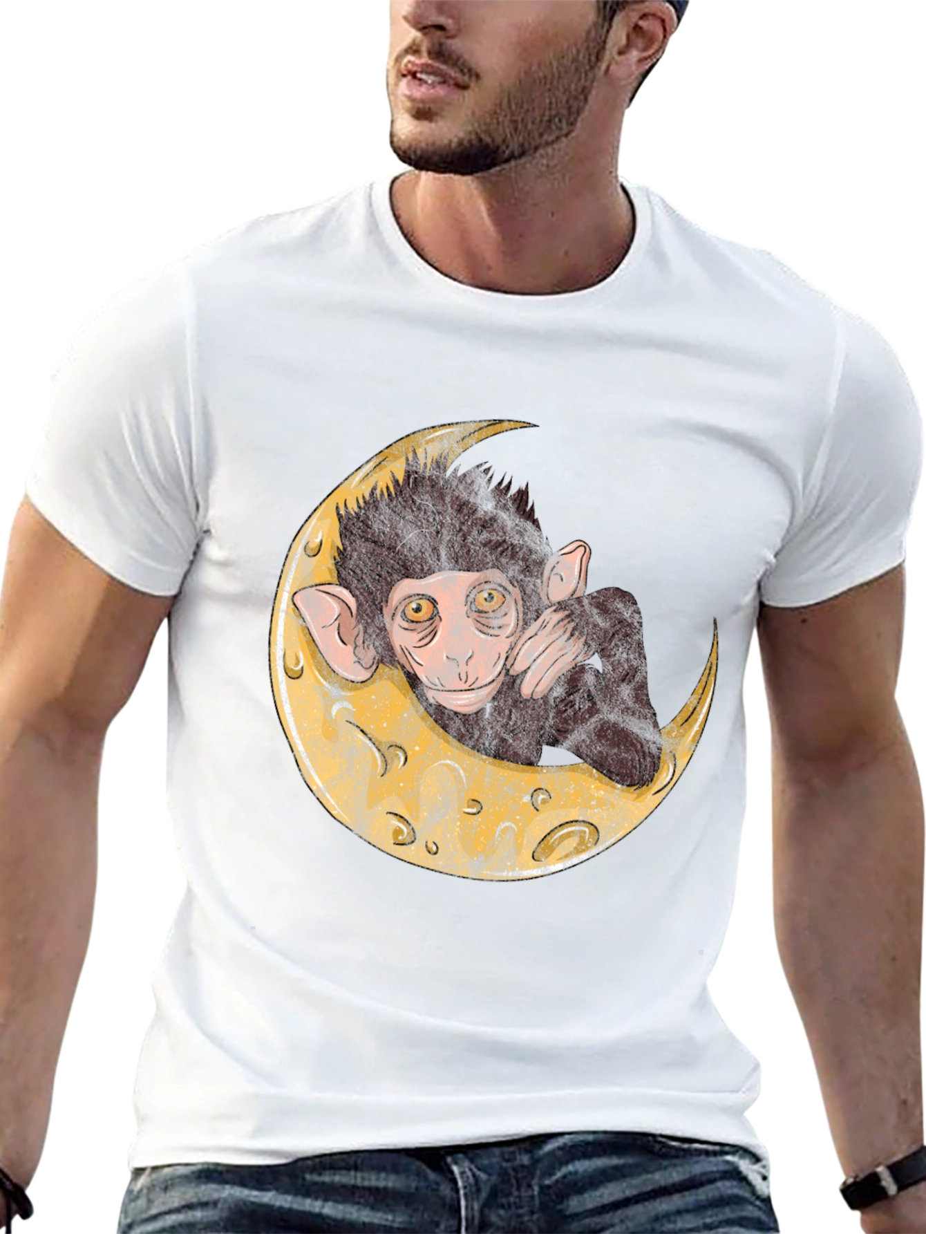 Monkey on the Moon Graphic T-Shirt