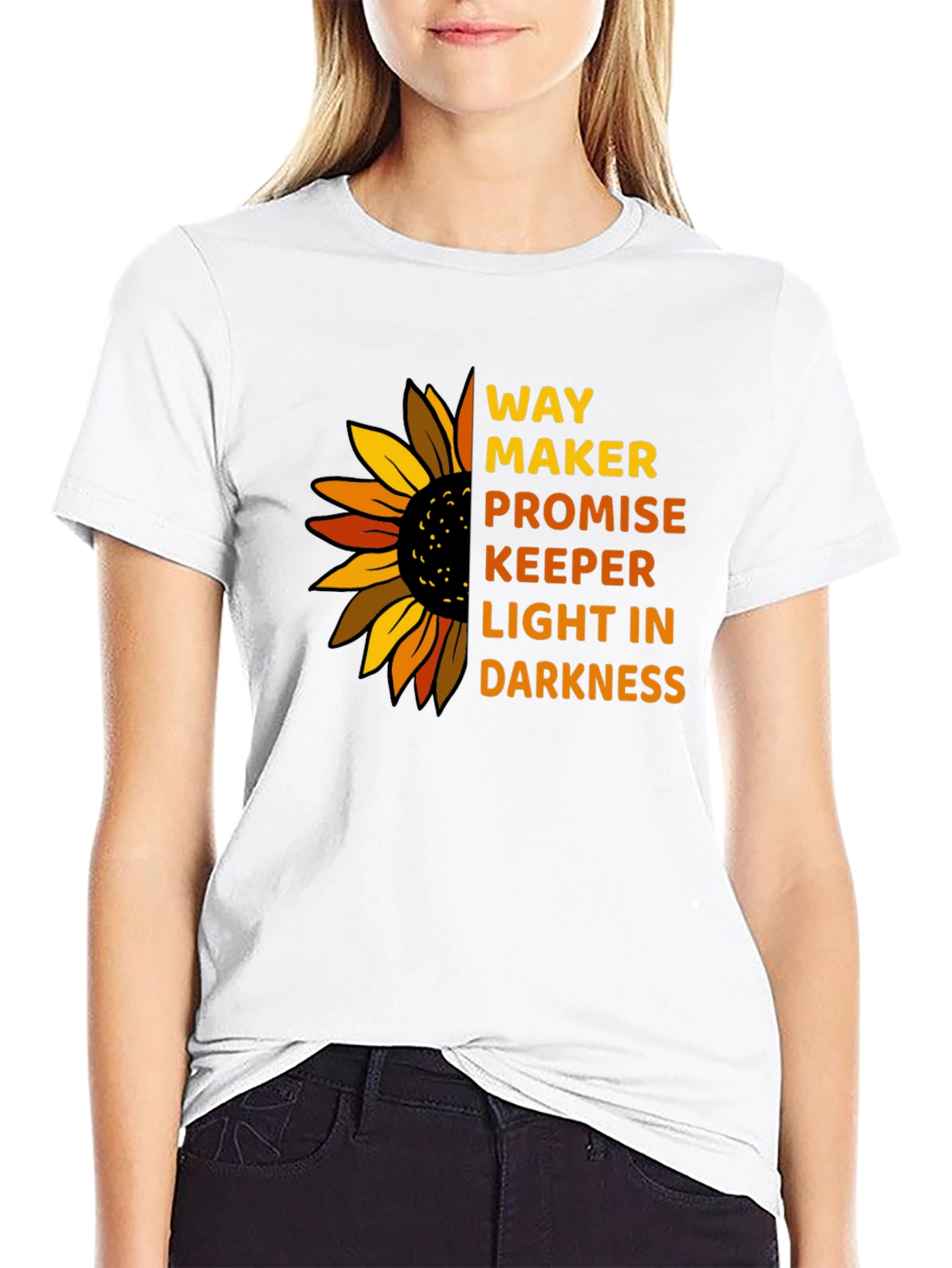 Way Maker Sunflower Graphic Tee - Black