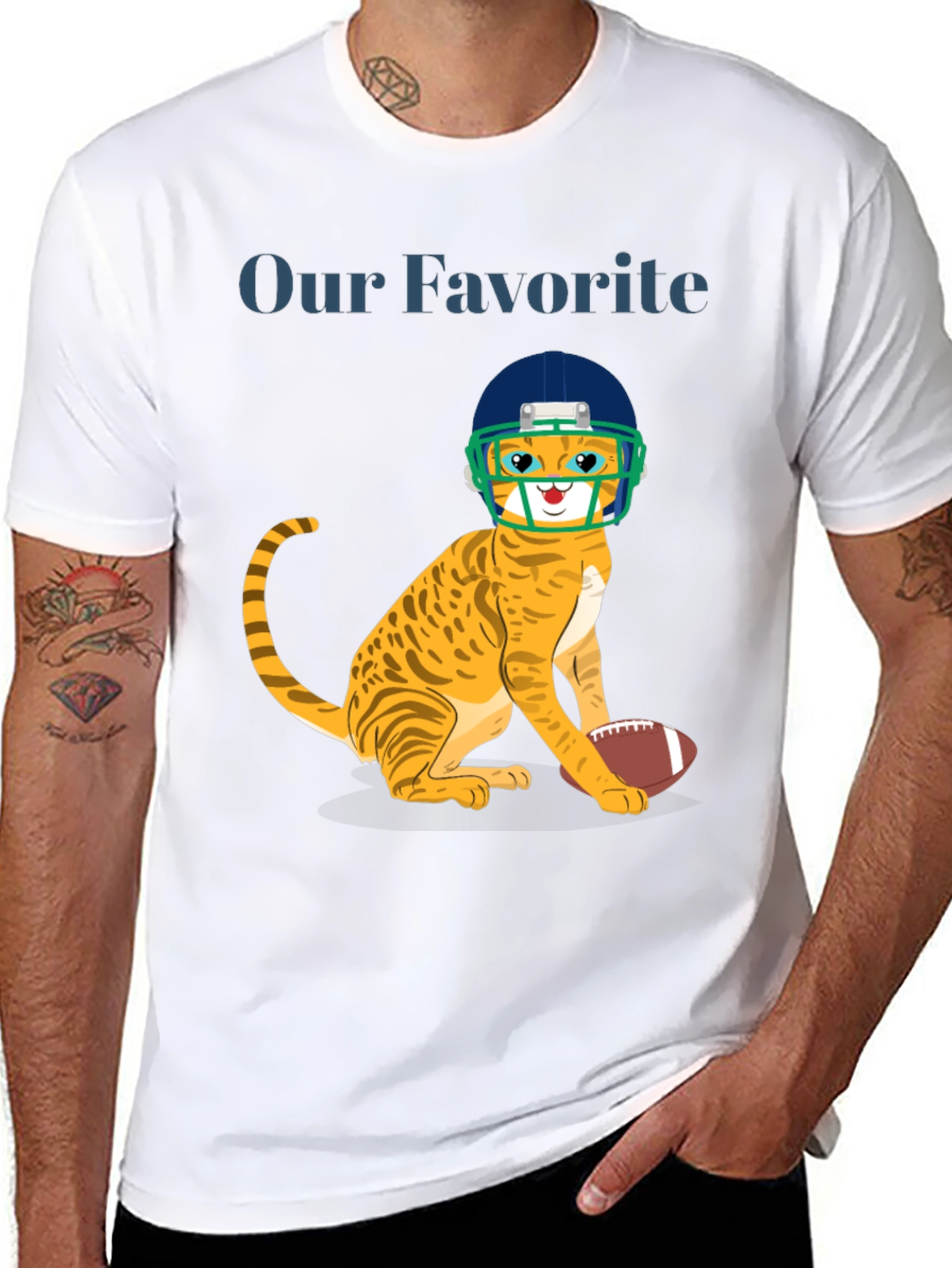 Cat Football Fan T-Shirt