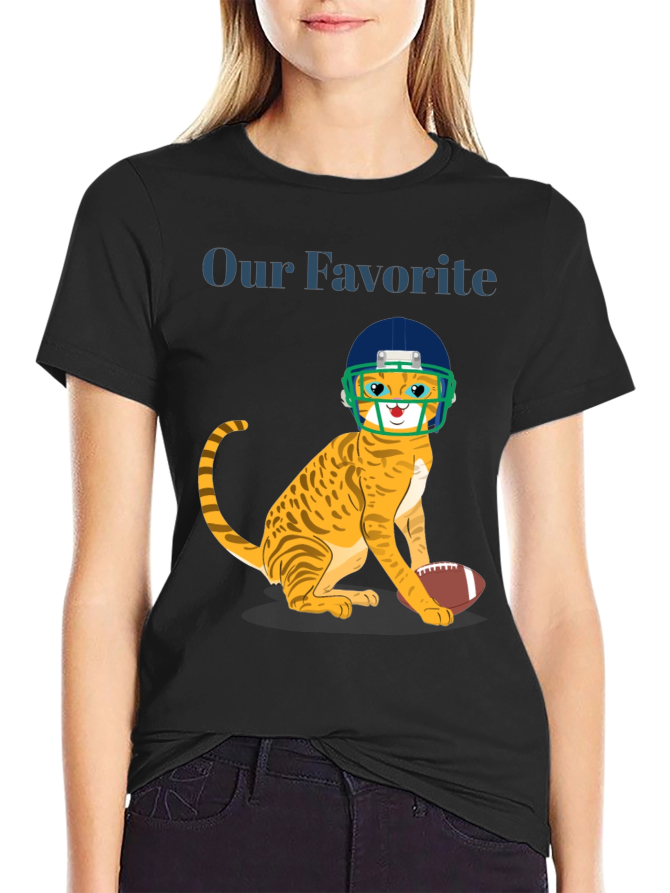 Cat Football Fan T-Shirt