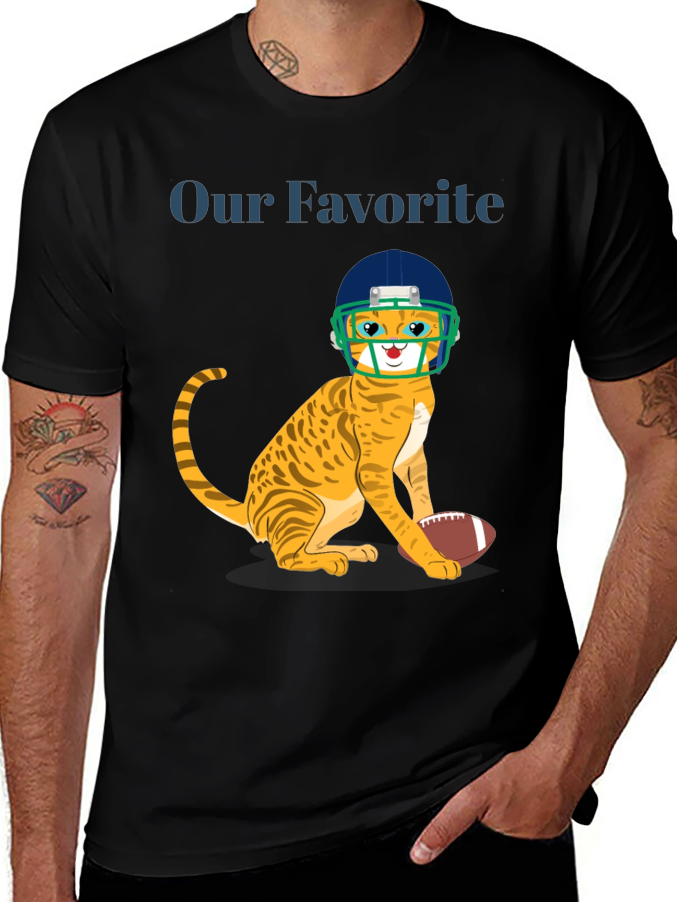 Cat Football Fan T-Shirt