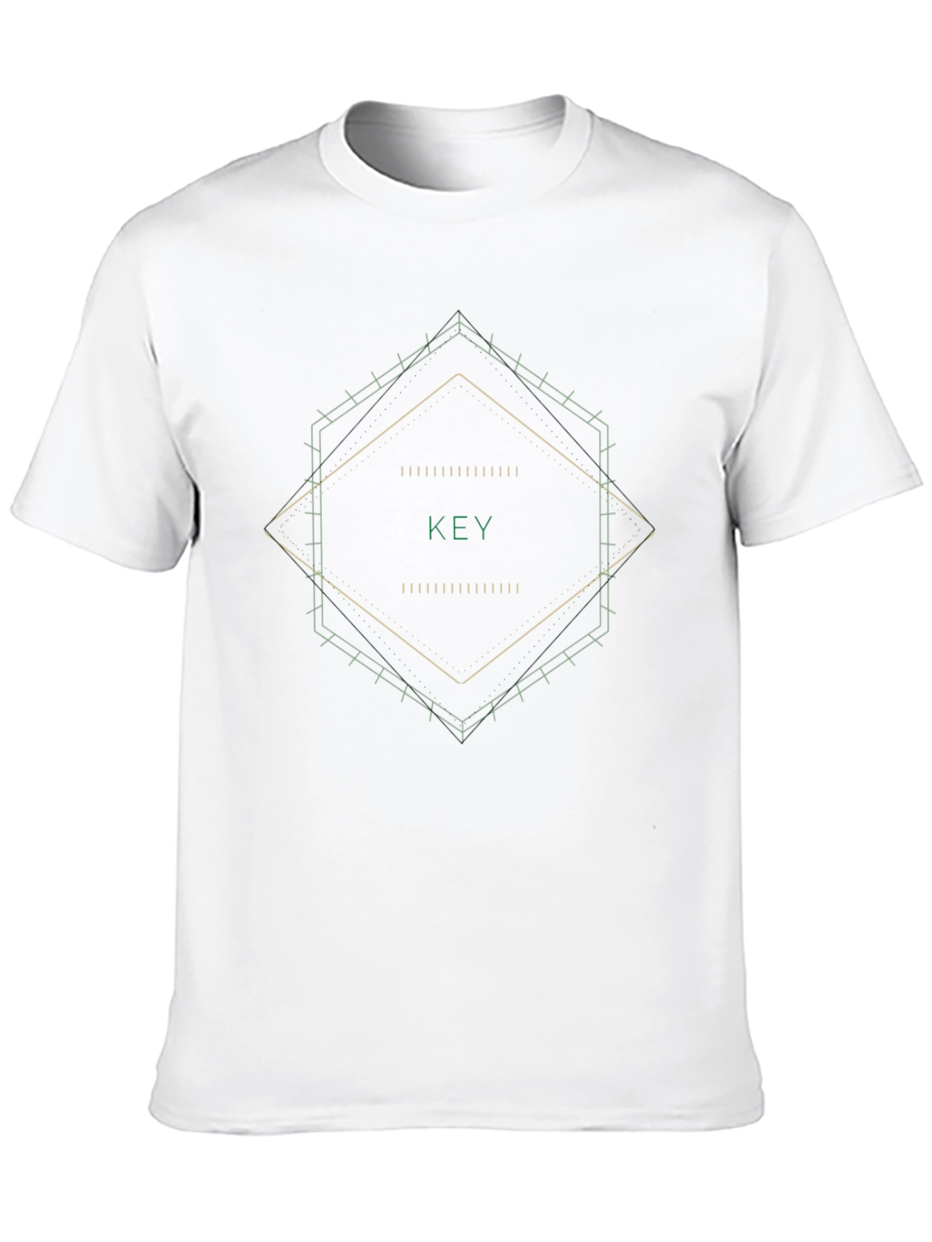 Geometric Key Graphic Black T-Shirt