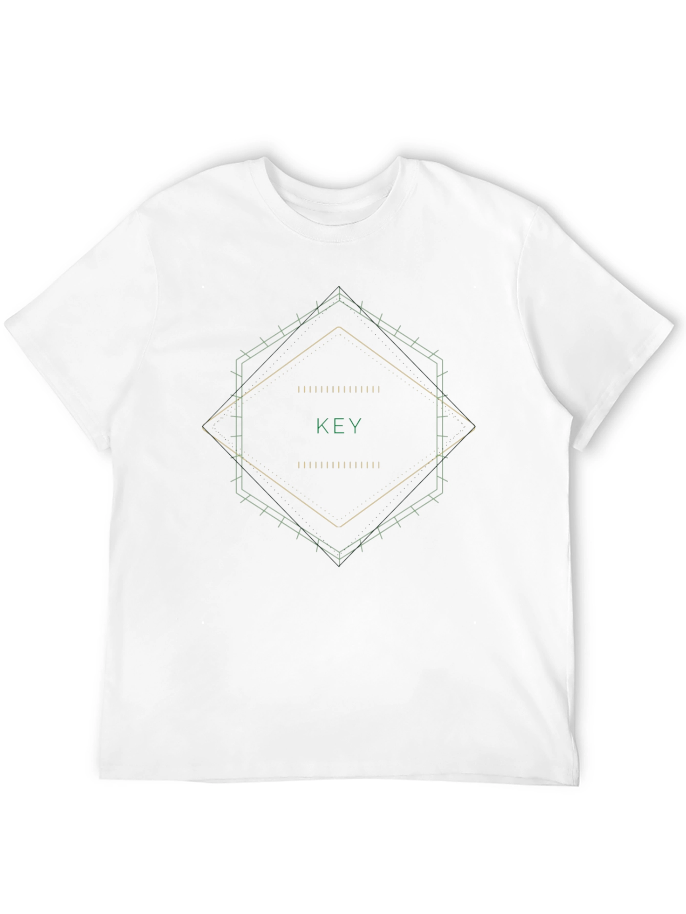Geometric Key Graphic Black T-Shirt