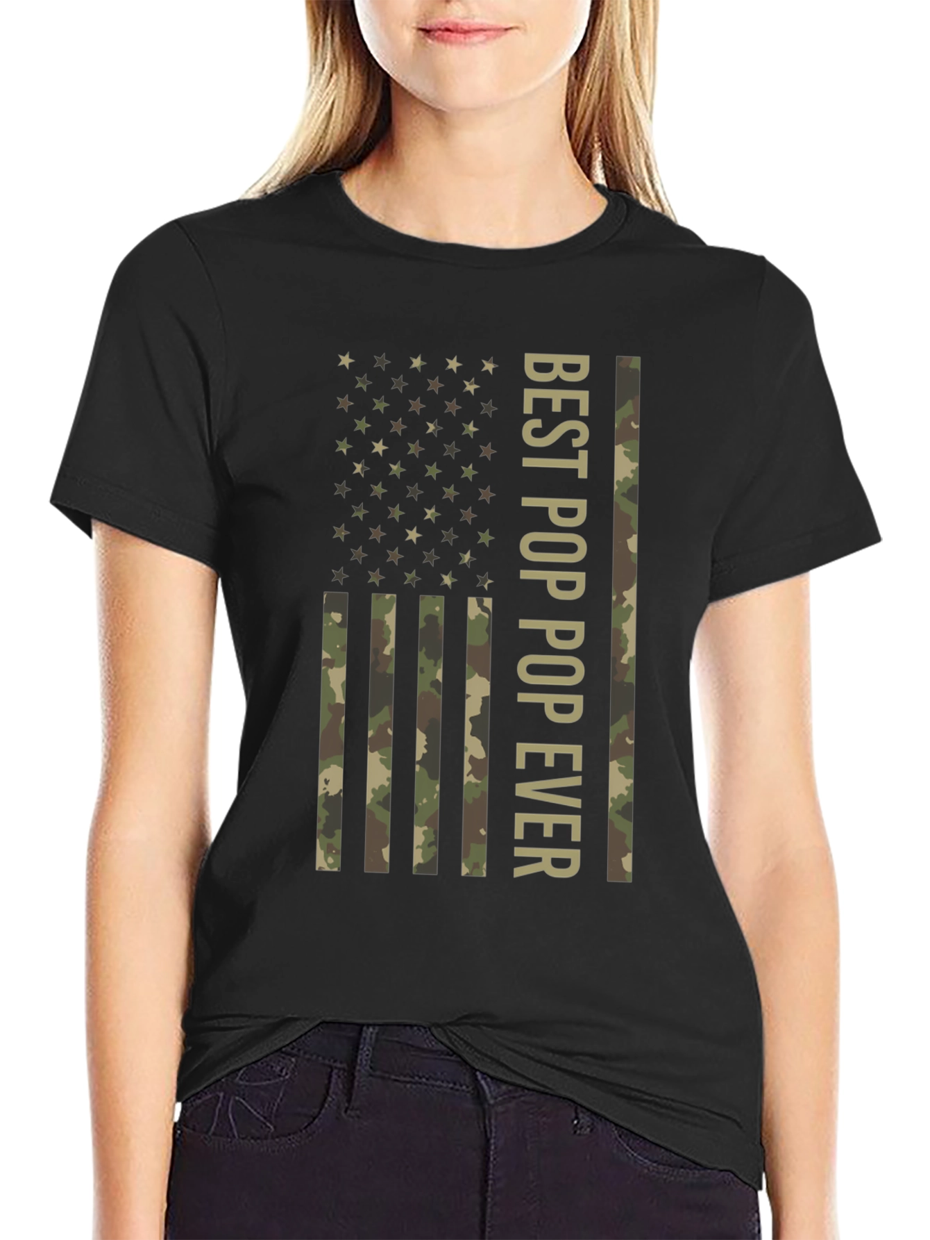 Best Pop Ever American Flag Camo T-Shirt