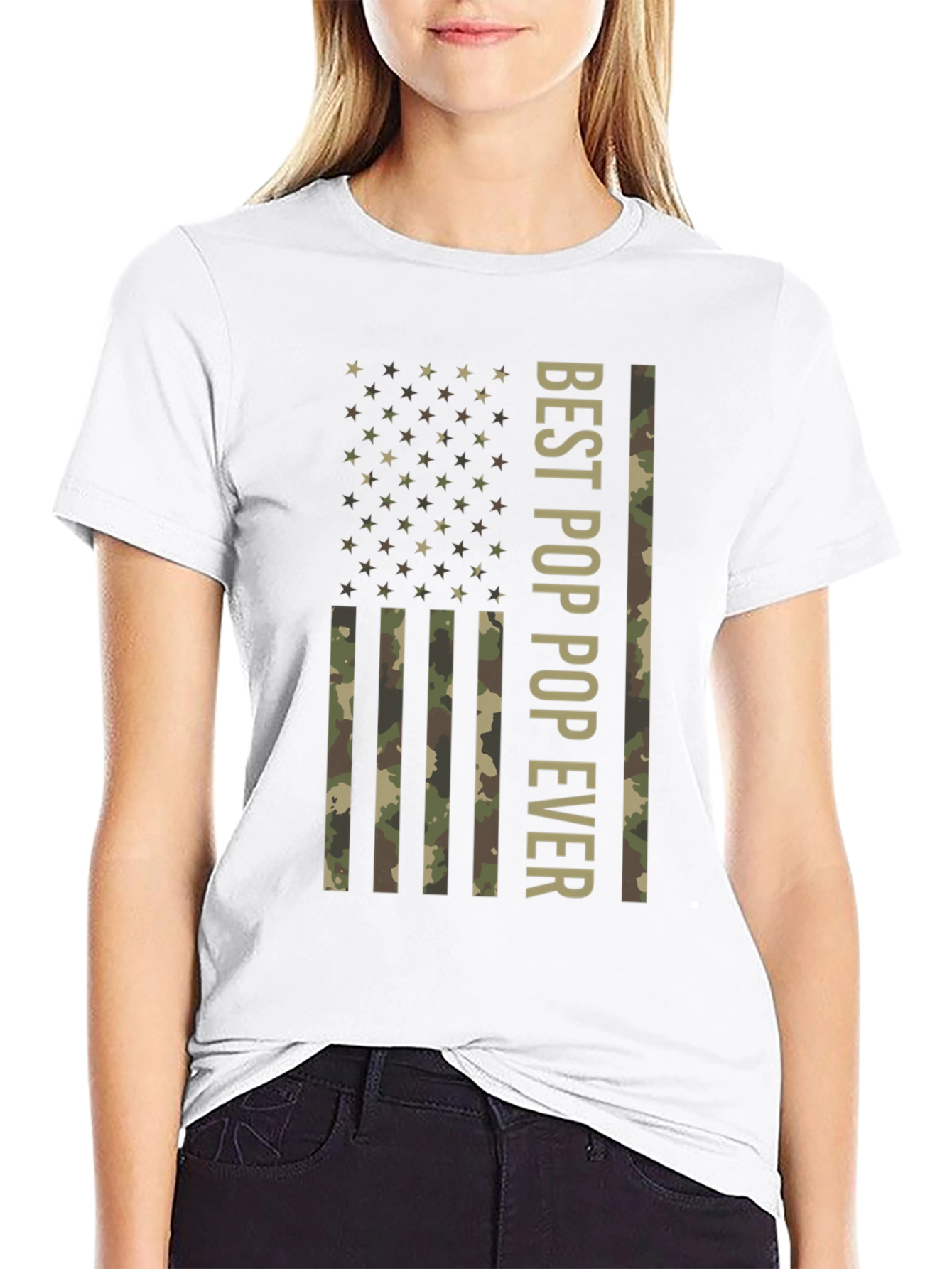 Best Pop Ever American Flag Camo T-Shirt