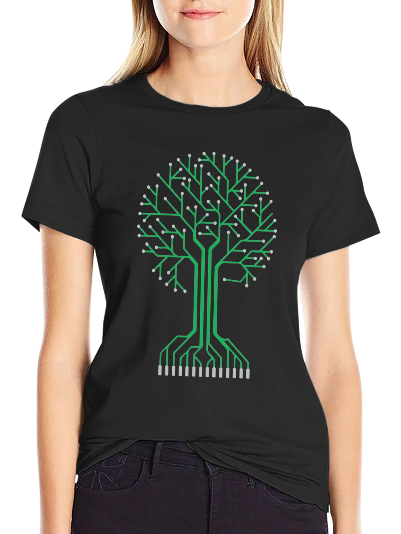 Circuit Board Tree Graphic Tee - Tech Inspired Fashion