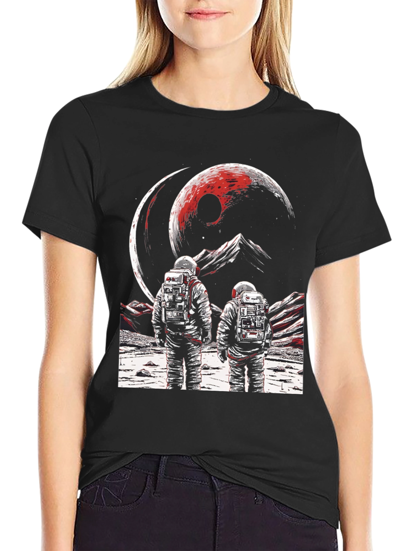 Astronauts on Distant Planet Graphic Tee