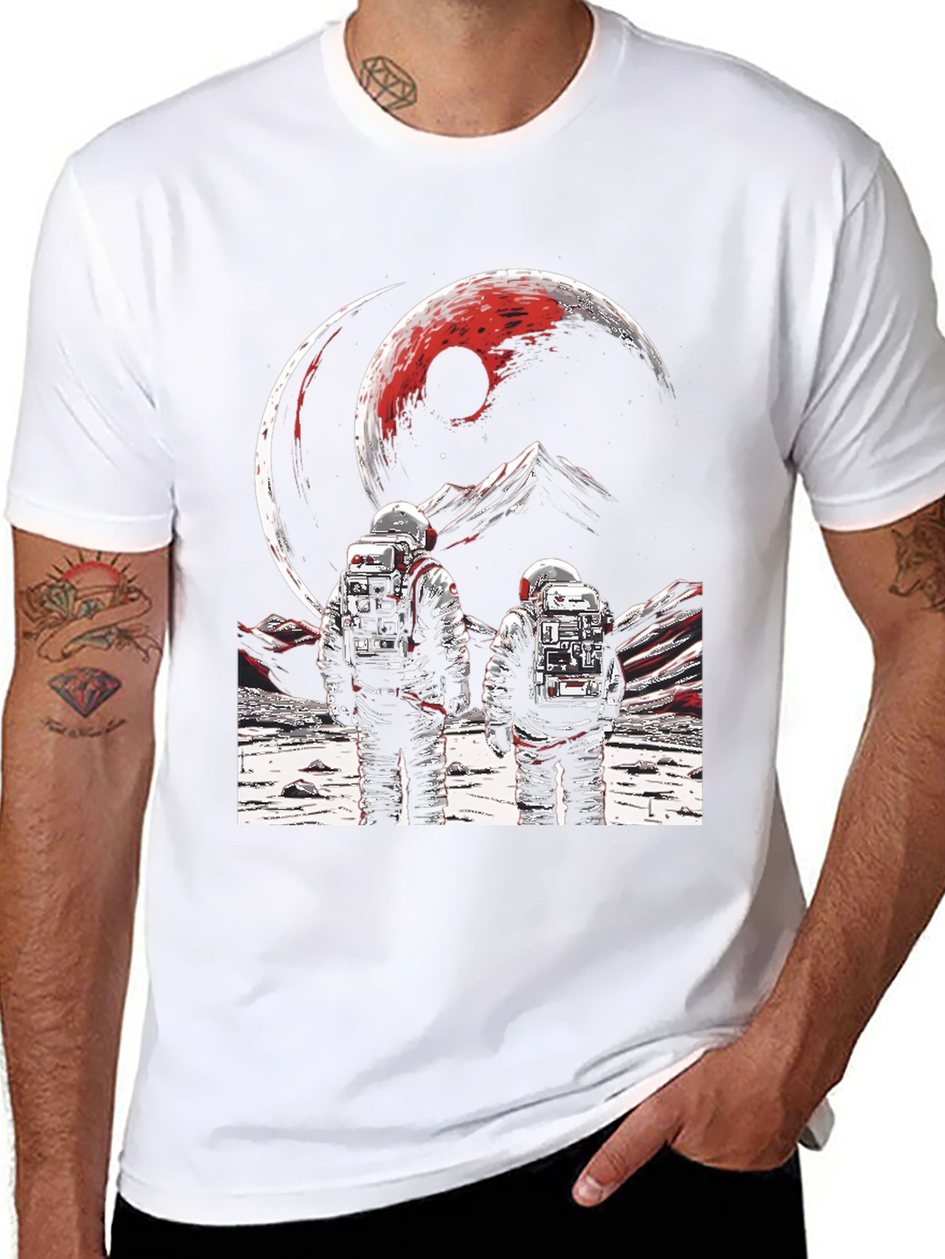 Astronauts on Distant Planet Graphic Tee
