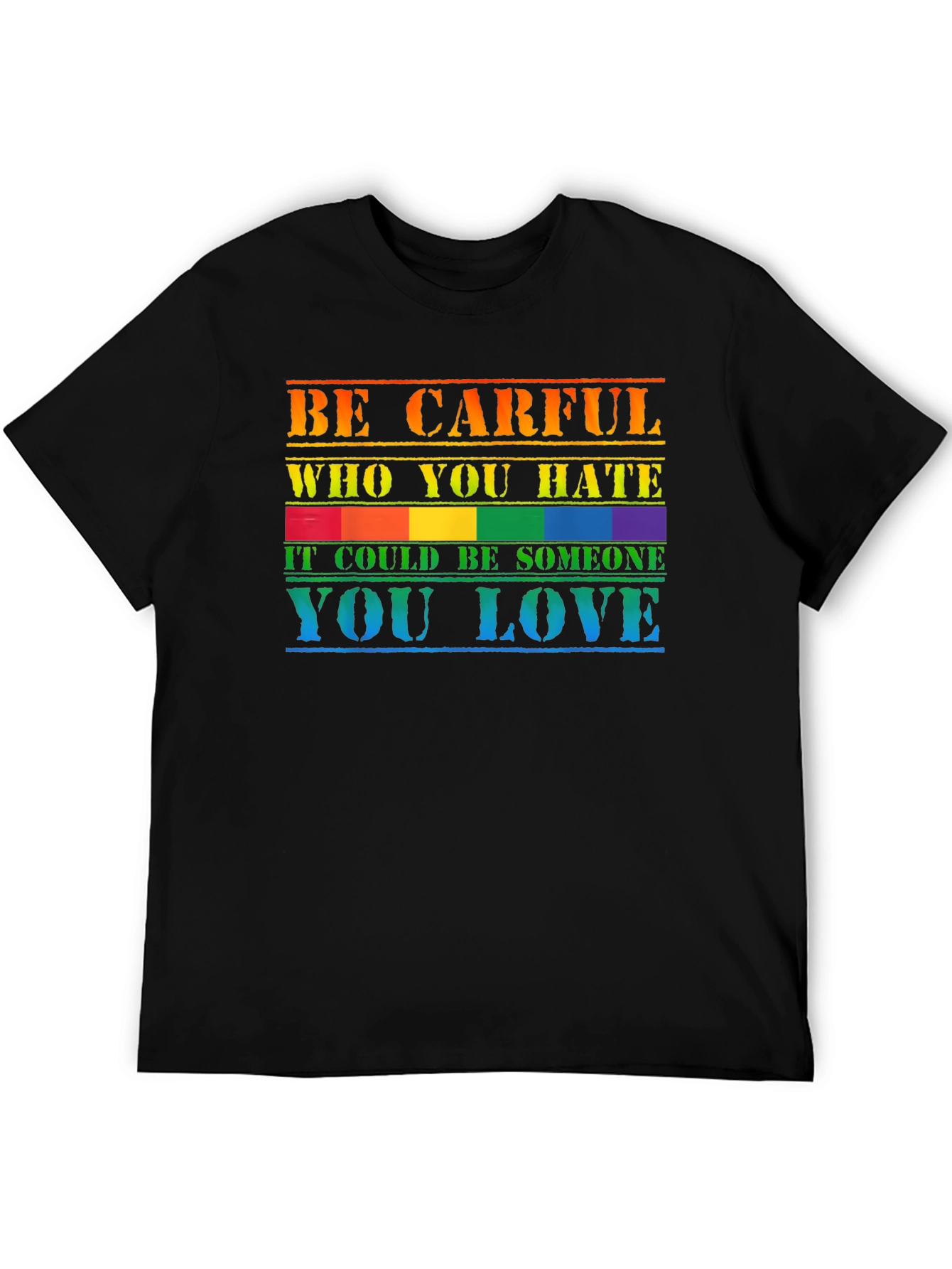 Be Carful Who You Hate T-Shirt LGBT Pride