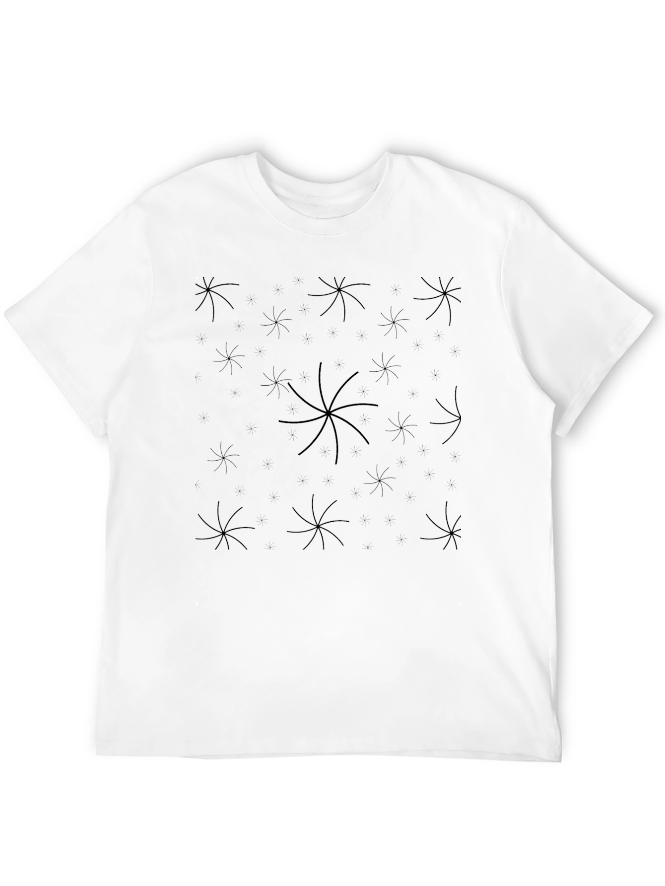 Abstract Starburst Graphic Black T-Shirt
