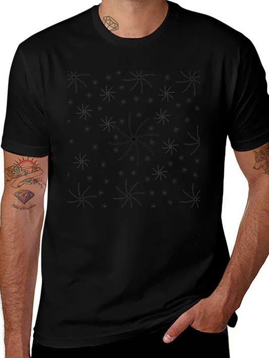 Abstract Starburst Graphic Black T-Shirt